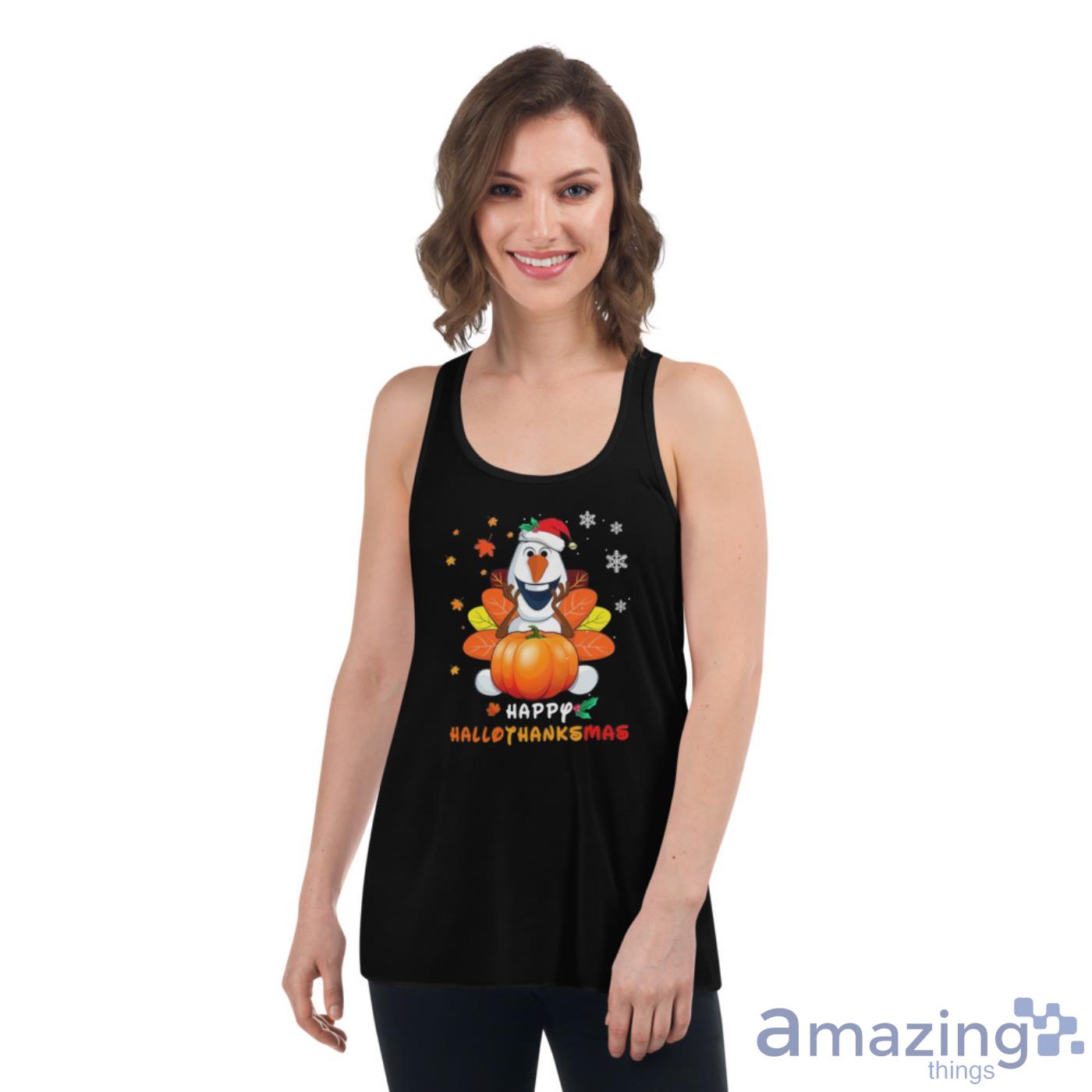 Olaf Disney Frozen Halloween Thanksgiving Christmas Shirt image Olaf Disney Frozen Halloween Thanksgiving Christmas Shirt - Womens Flowy Racerback Tank