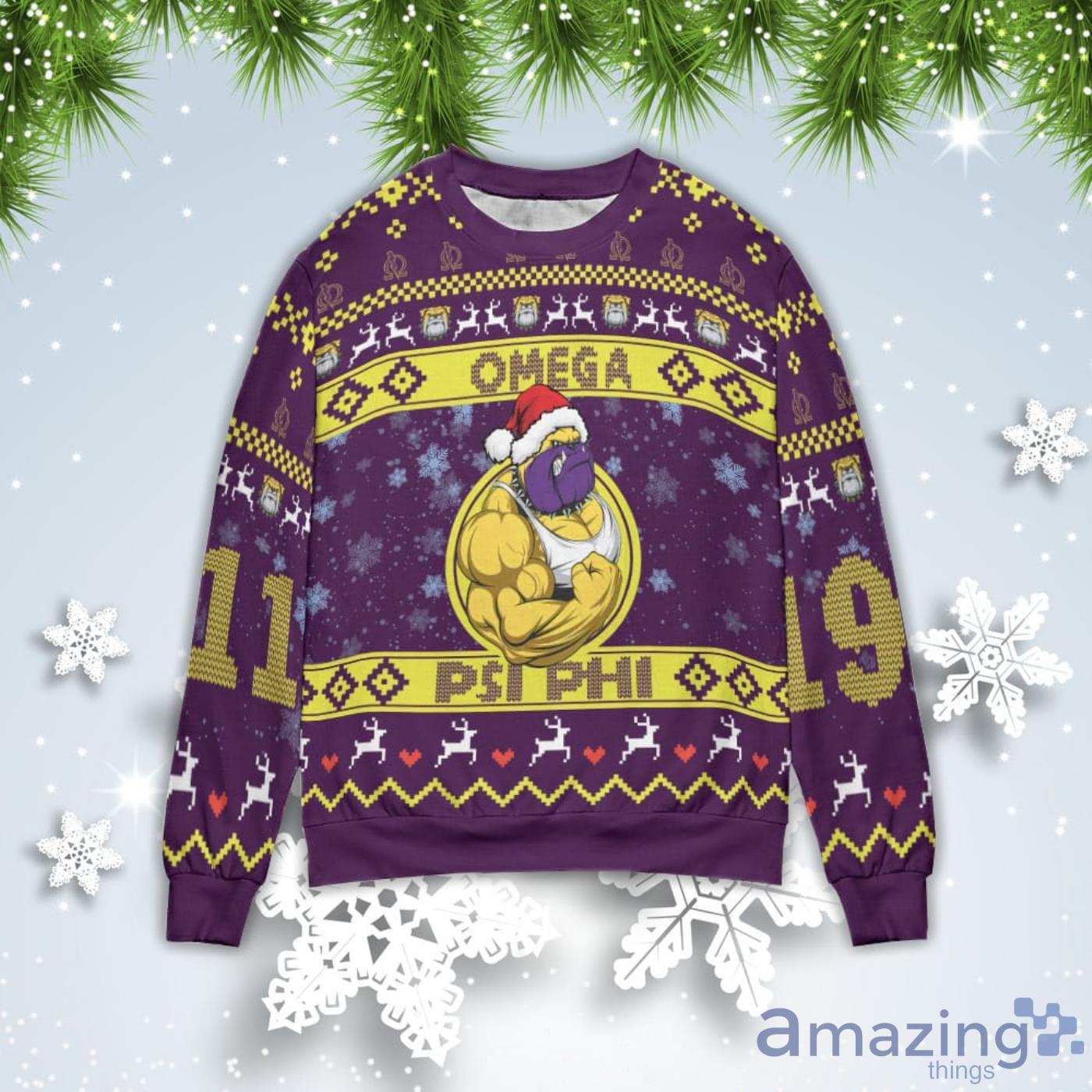 Omega Psi Phi Christmas Gift Ugly Christmas Sweater Product Photo 1