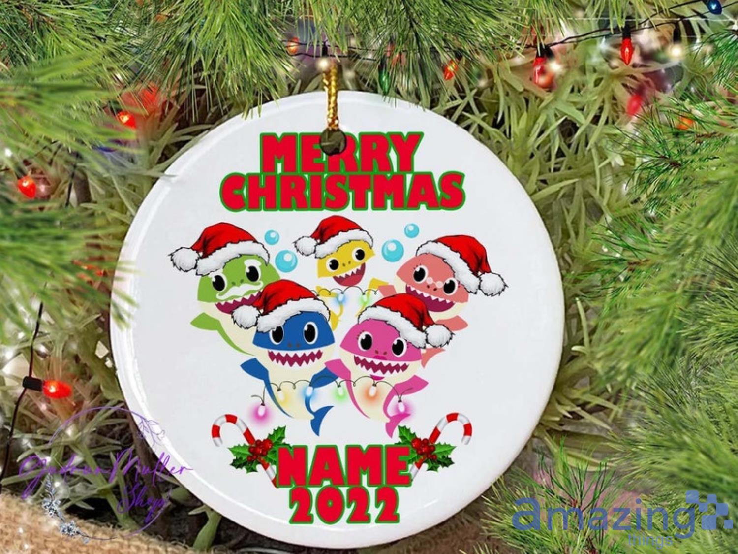 Personalized Baby Shark Ornament Baby Shark Gift image Personalized Baby Shark Ornament Baby Shark Gift Product Photo 2