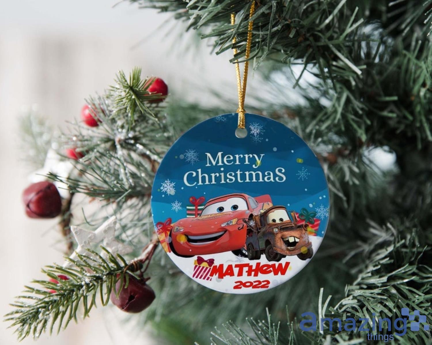 Personalized Cars Ornament Disney Cars Christmas Ornament image Personalized Cars Ornament Disney Cars Christmas Ornament Product Photo 2