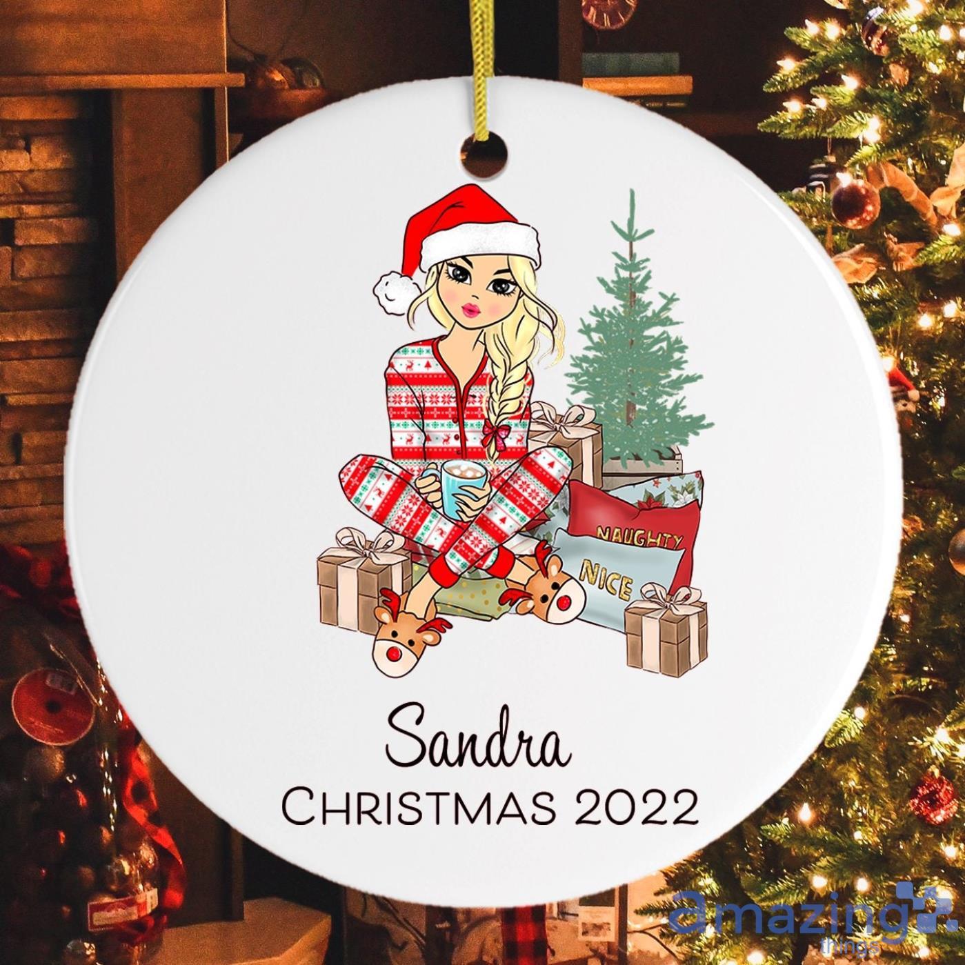 Personalized Girly Girl Christmas Gift Christmas Ornament Black Blonde Brown Brunette Product Photo 1