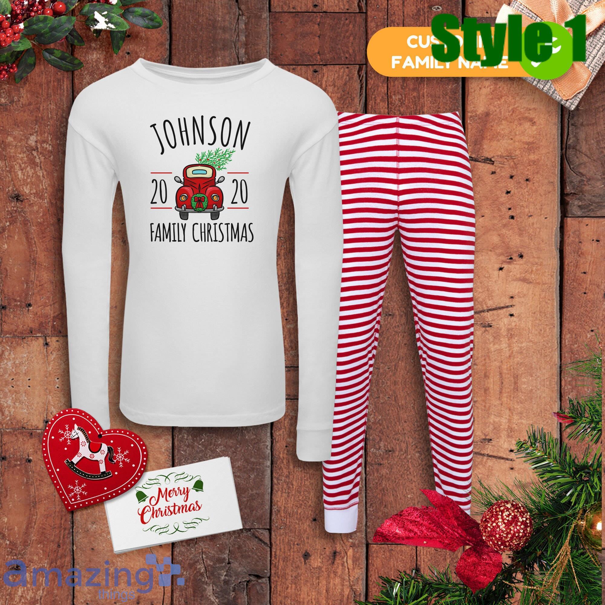 Personalized Red Car Christmas Matching Family Pajamas Product Photo 1