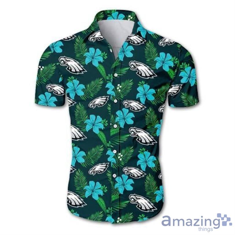 Philadelphia Eagles Hibiscus Tropical Short Sleeves Hawaiian Shirt Product Photo 1
