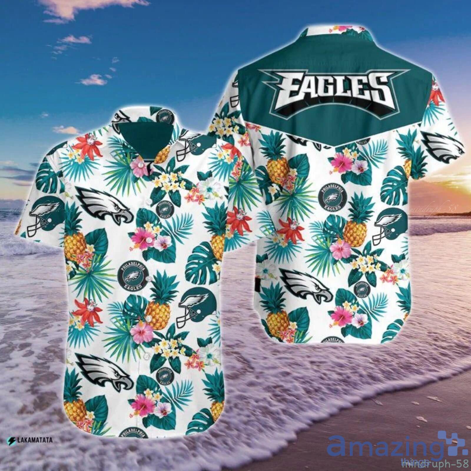 Philadelphia Eagles Pineaple And Tropical Short-Sleeve Hawaiian Shirt Product Photo 1