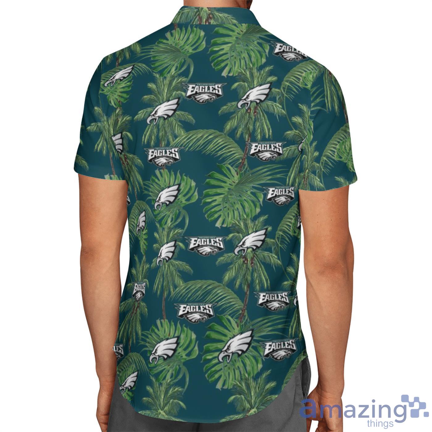 Philadelphia Eagles Tropical Palm Tree Short Sleeves Hawaiian Shirt Product Photo 1