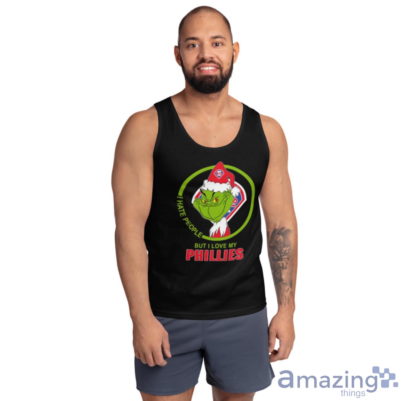 Philadelphia Phillies MLB Christmas Grinch I Hate People But I Love My  Favorite Baseball Team Shirt