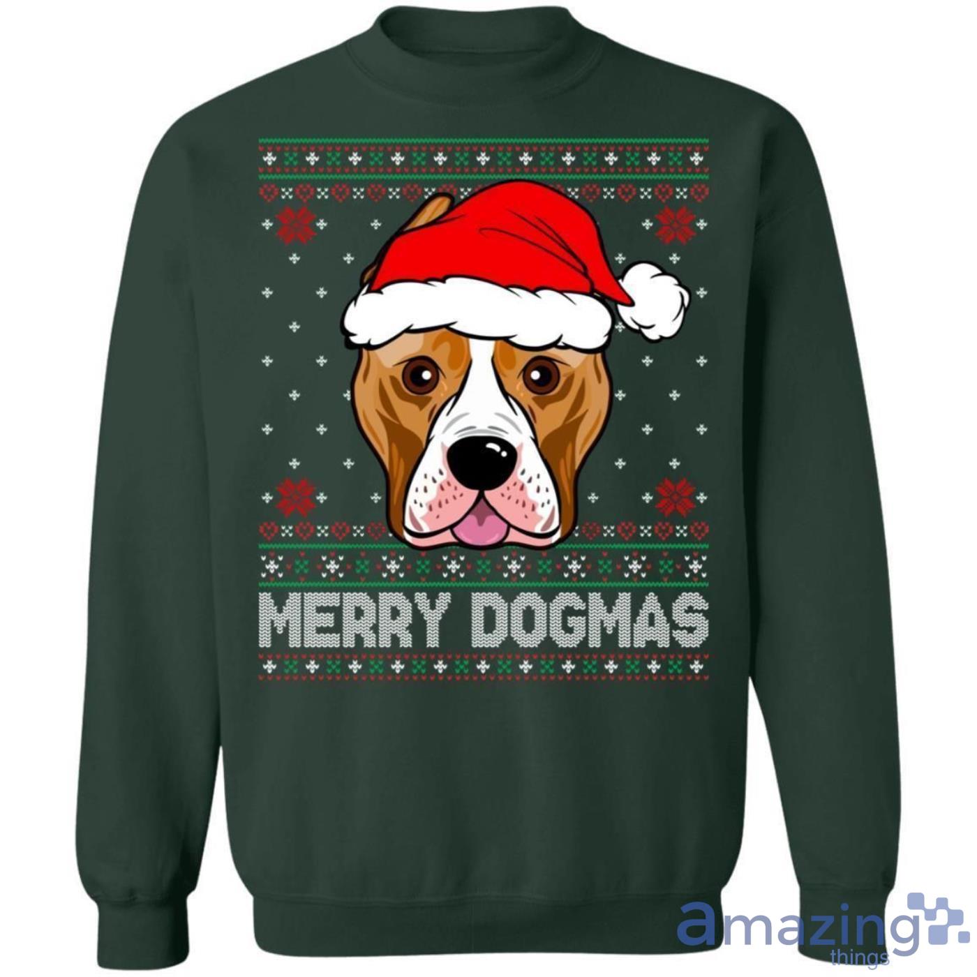 Pit Bull Merry Dogmas Dog Ugly Sweater Style Christmas Sweatshirt image Pit Bull Merry Dogmas Dog Ugly Sweater Style Christmas Sweatshirt Product Photo 2