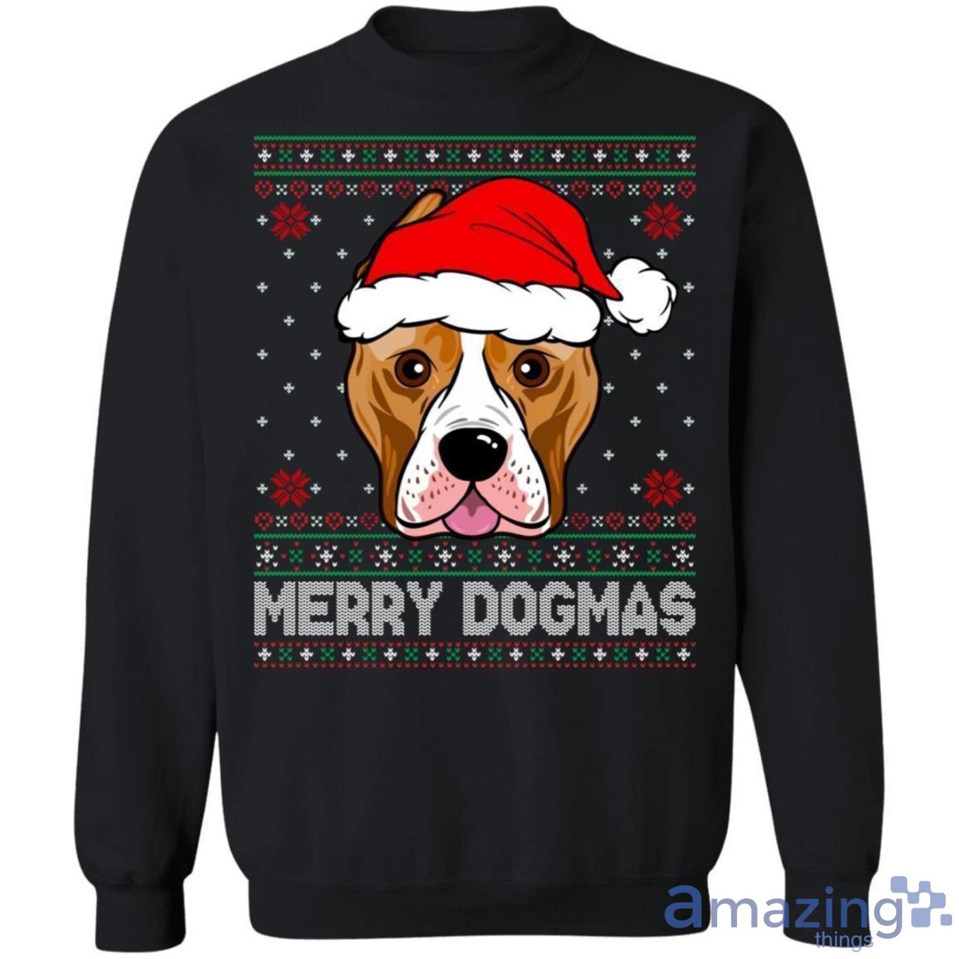 Pit Bull Merry Dogmas Dog Ugly Sweater Style Christmas Sweatshirt Product Photo 1