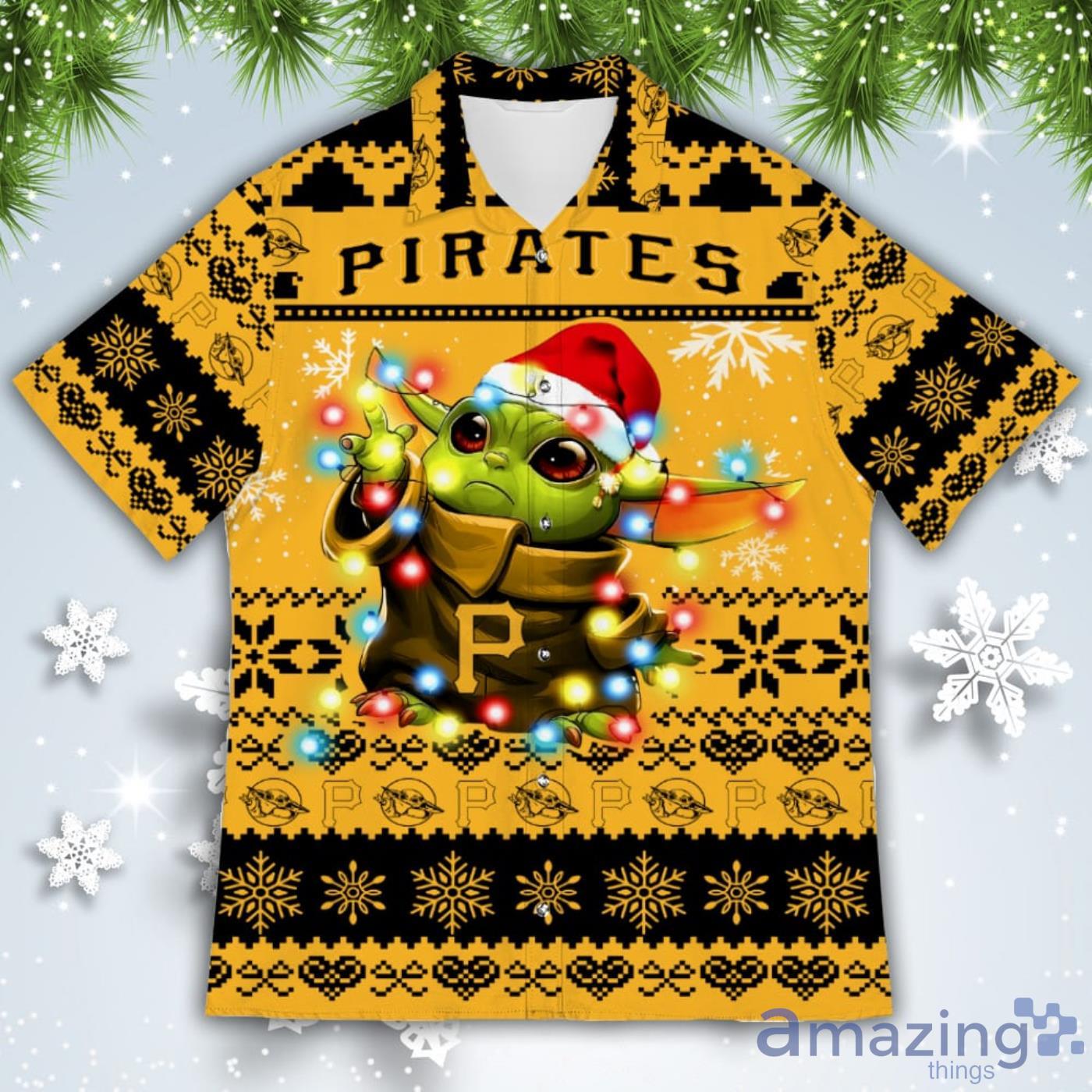 Pittsburgh Pirates Baby Yoda Star Wars American Ugly Christmas Sweater  Pattern Hawaiian Shirt