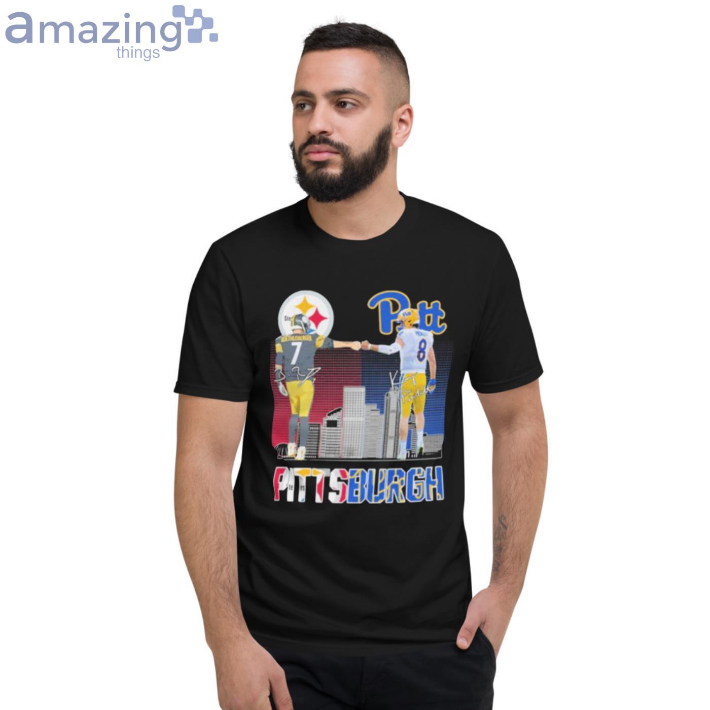 Pittsburgh Sports Ben Roethlisberger Vs Kenny Pickett Signatures T Shirt image Pittsburgh Sports Ben Roethlisberger Vs Kenny Pickett Signatures T-Shirt - Short Sleeve T-Shirt