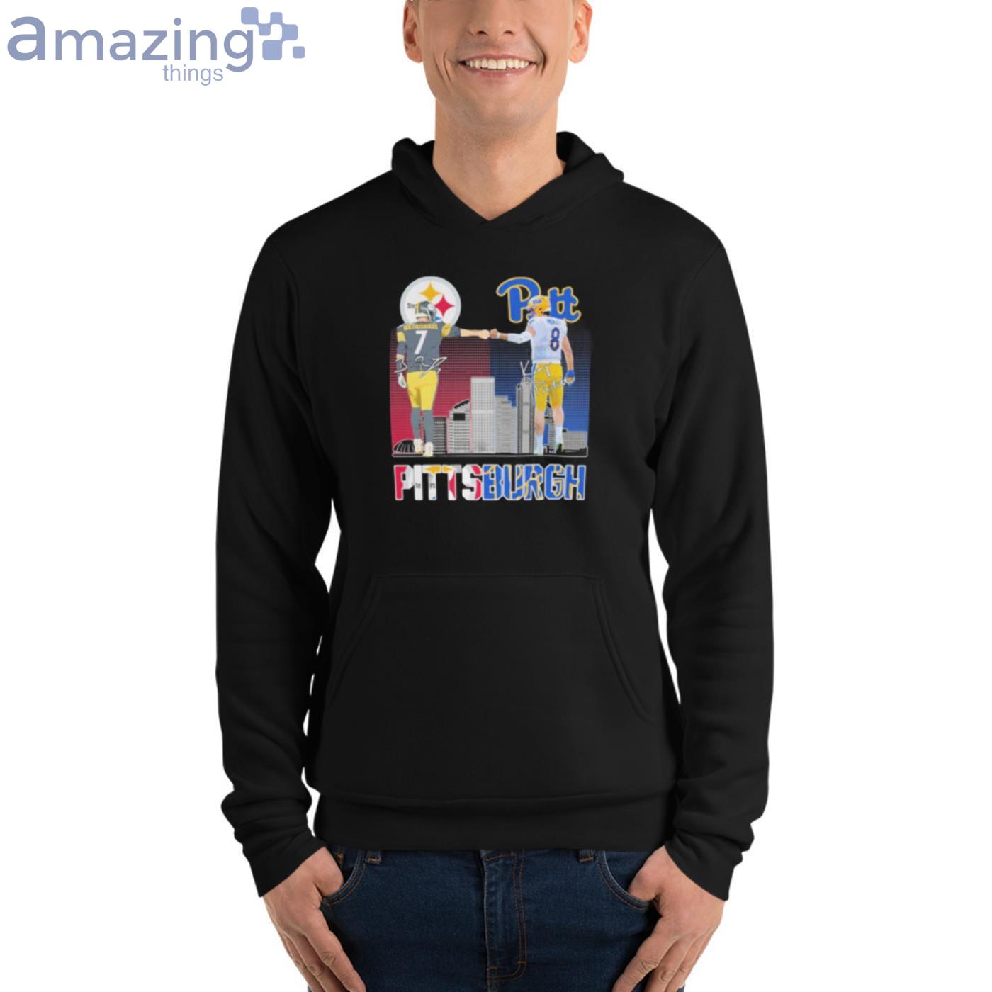 Pittsburgh Sports Ben Roethlisberger Vs Kenny Pickett Signatures T Shirt image Pittsburgh Sports Ben Roethlisberger Vs Kenny Pickett Signatures T-Shirt - Unisex Fleece Pullover Hoodie