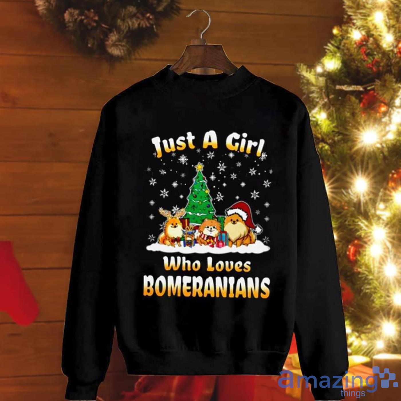 Pomeranian Just A Girl Who Loves Pomeranian Christmas Sweatshirt Product Photo 1