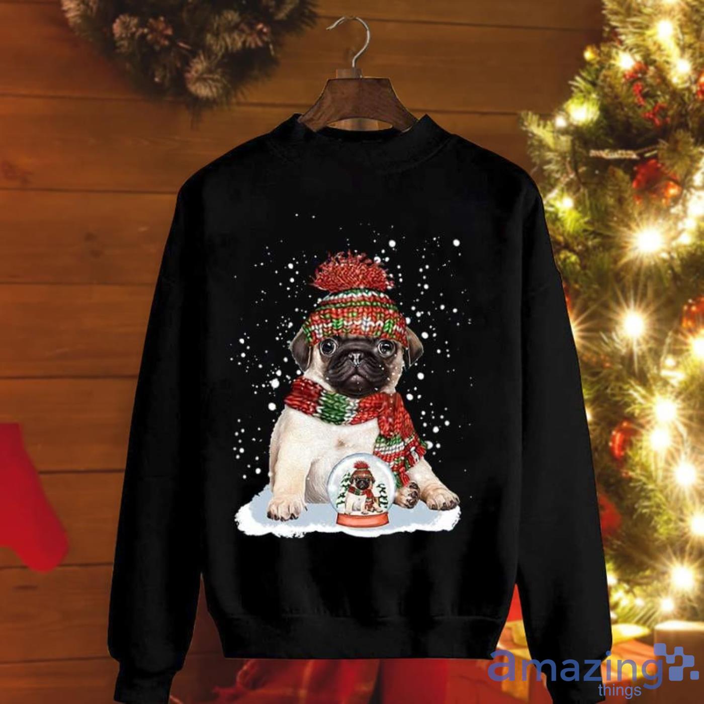Pug Christmas Ball Gift For Pug Mom Dog Lover Christmas Sweatshirt Product Photo 1