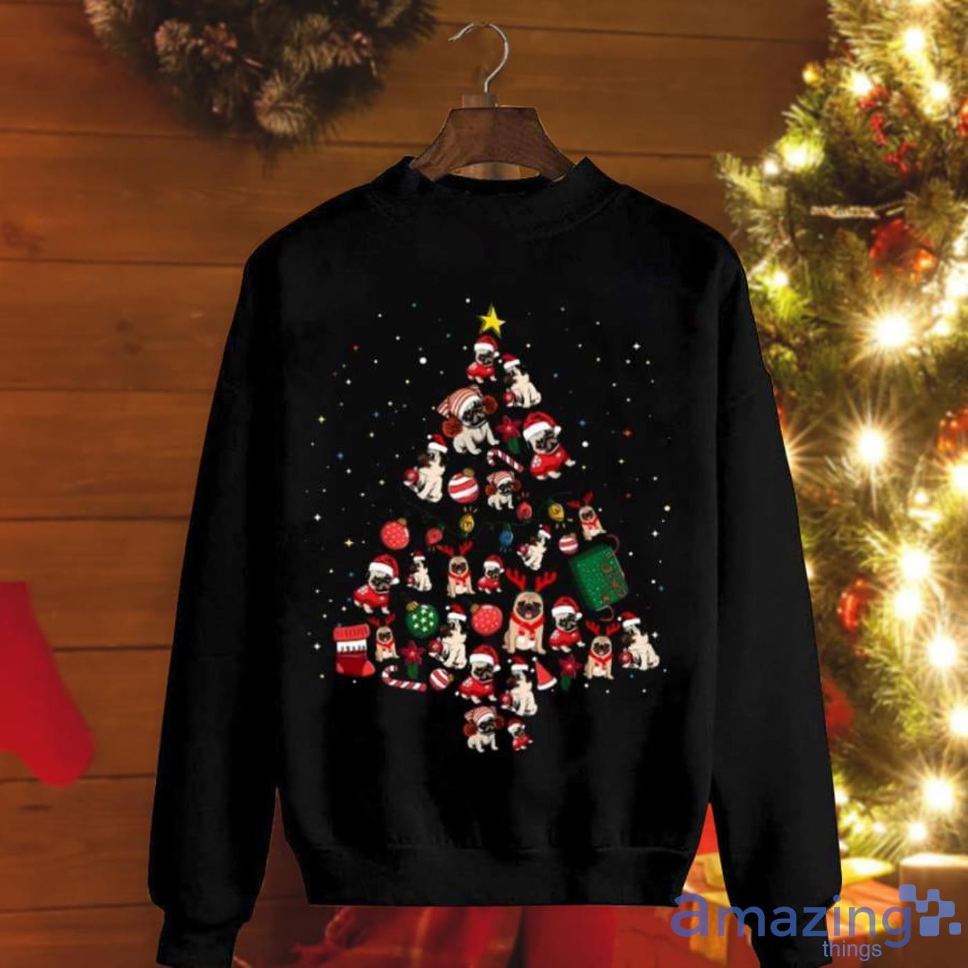 Pugdogs Christmas Tree Pug Santa Claus Gifts Christmas Sweatshirt Product Photo 1