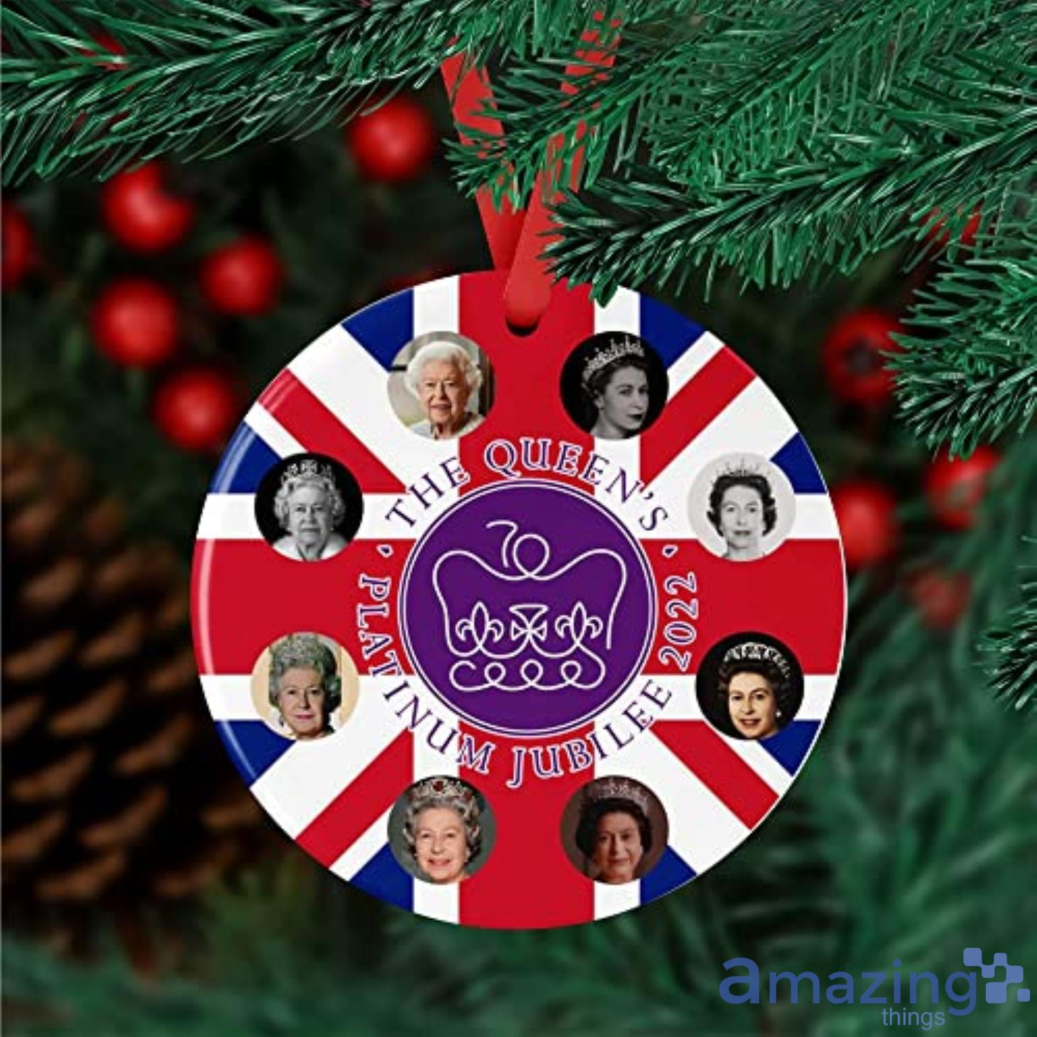 Queen Elizabeth II 2022 Platinum Jubilee Christmas Ornament image Queen Elizabeth II 2022 Platinum Jubilee Christmas Ornament Product Photo 2