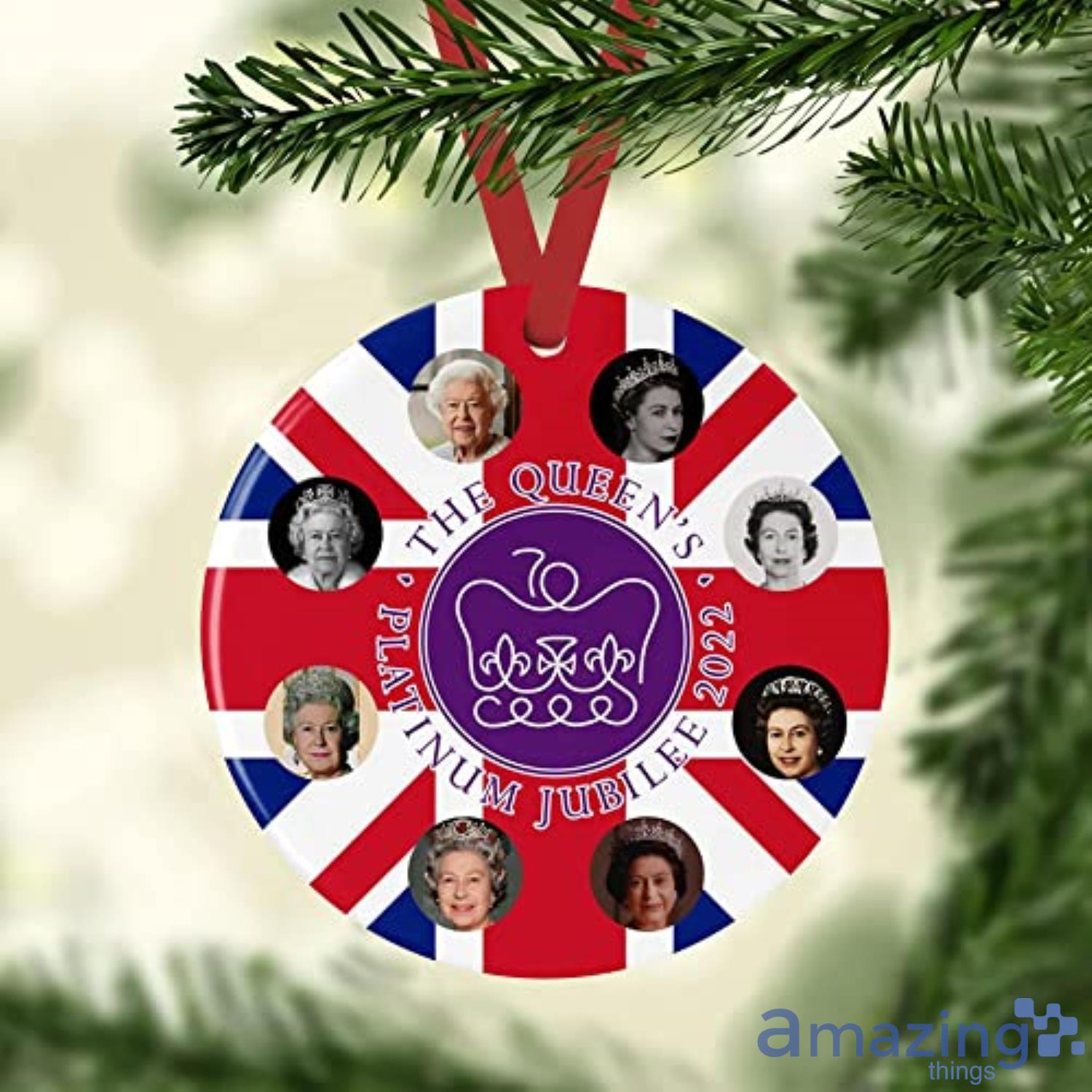 Queen Elizabeth II 2022 Platinum Jubilee Christmas Ornament Product Photo 1 Queen Elizabeth II 2022 Platinum Jubilee Christmas Ornament Product Photo 1