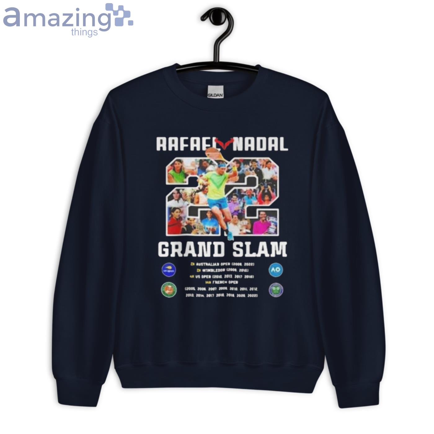 Rafael Nadal 22 Grand Slam T Shirt image Rafael Nadal 22 Grand Slam T-Shirt - Unisex Crewneck Sweatshirt-1