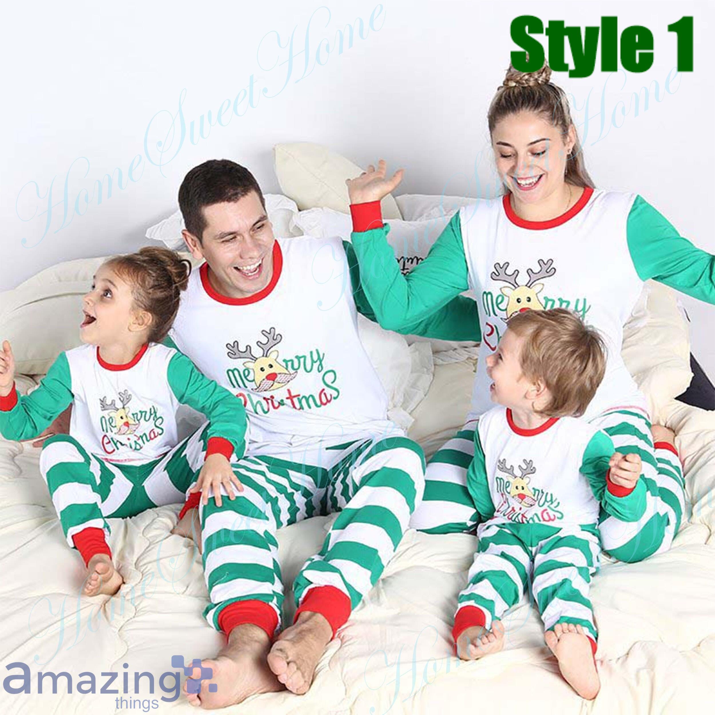 Reindeer Cosplay Santa Merry Christmas Matching Family Pajamas Product Photo 1