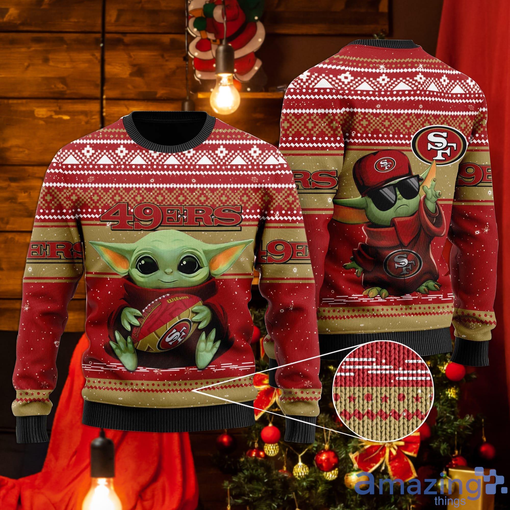 San Francisco 49ers Baby Yoda Ugly Christmas Sweater Product Photo 1