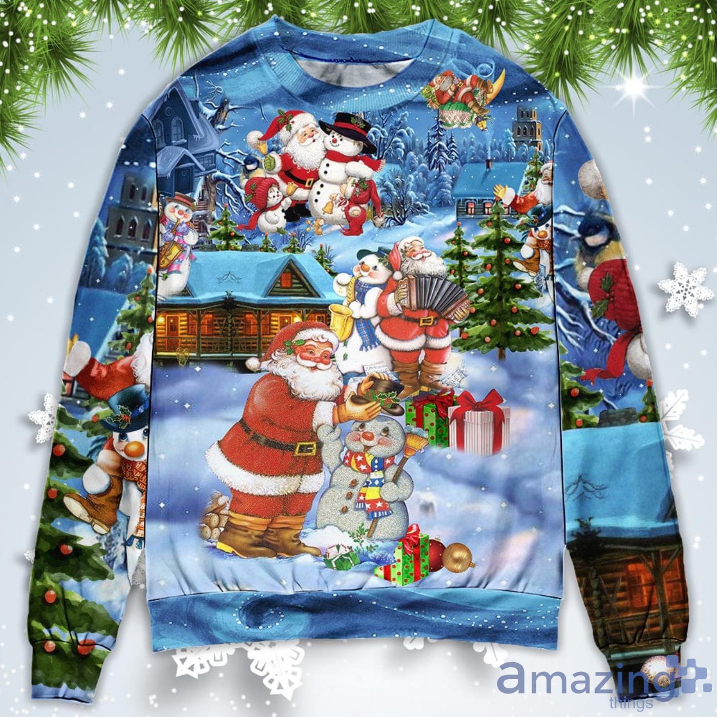 Santa And Snowman Best Friends Christmas Sweatshirt Sweater