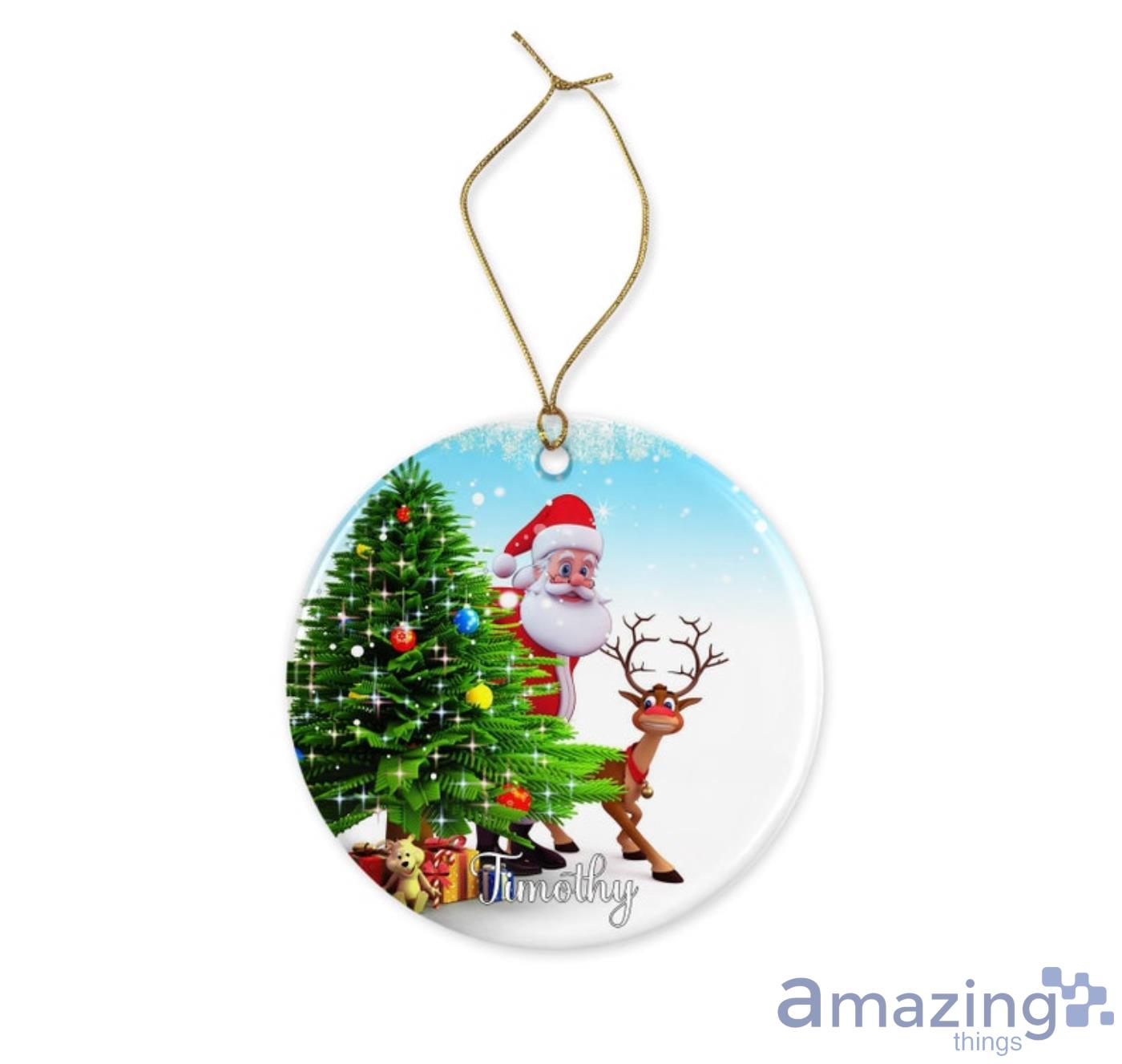 Santa Christmas Tree And Reindeer Ornament Product Photo 1