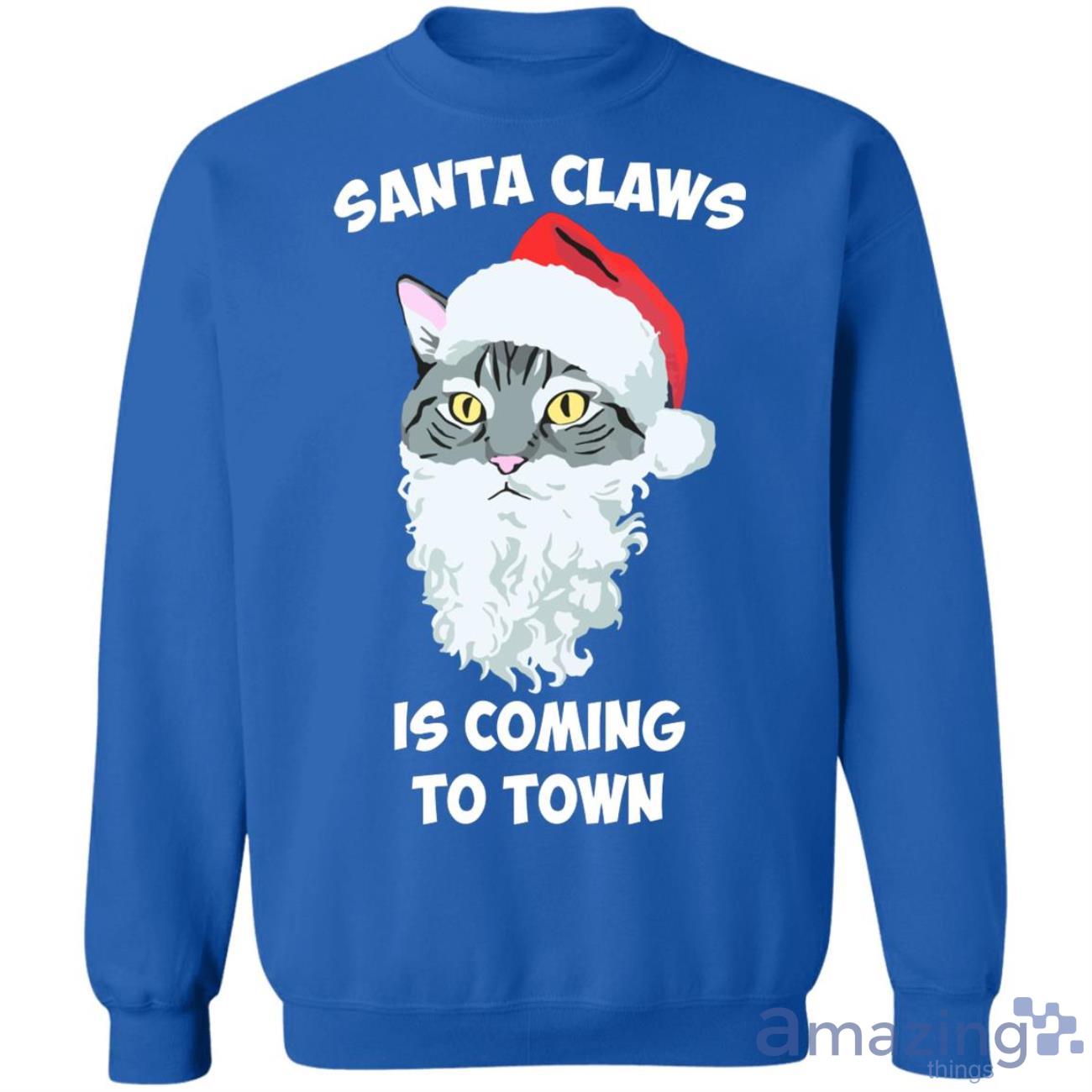 santa claws cat sweater