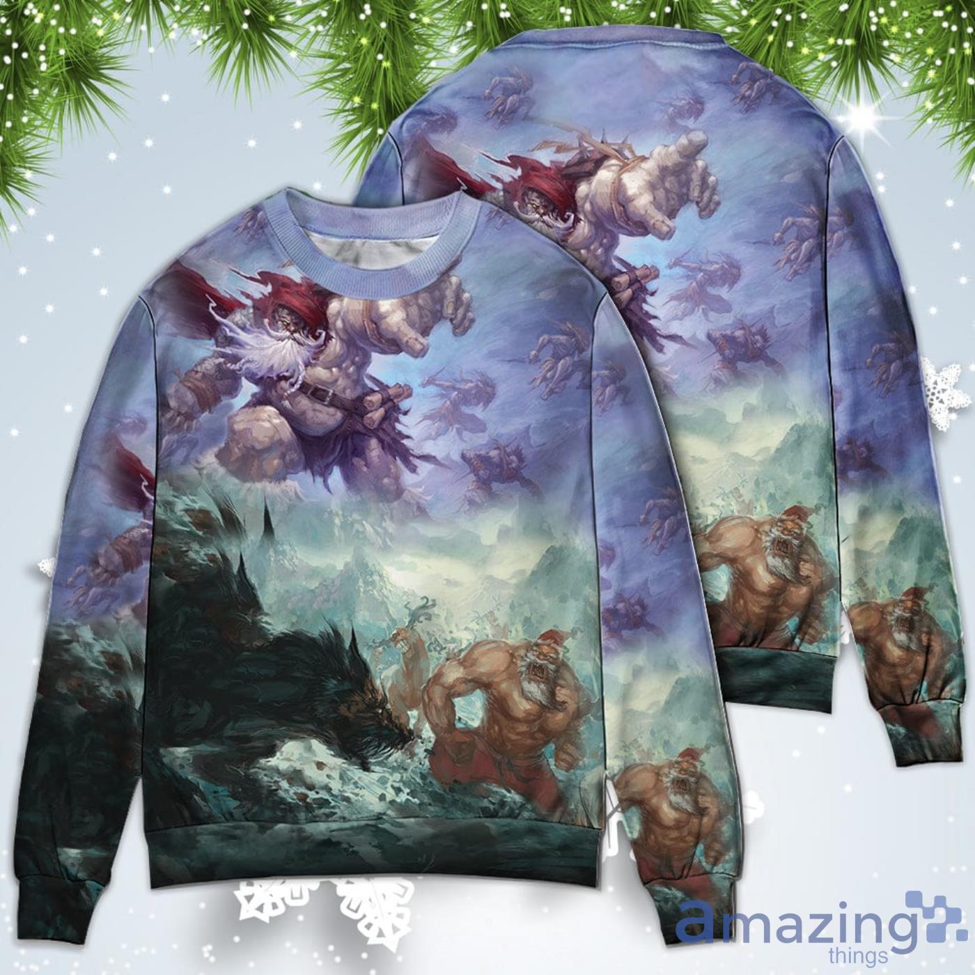 Santa Dark World Battle Christmas Sweatshirt Sweater Product Photo 1