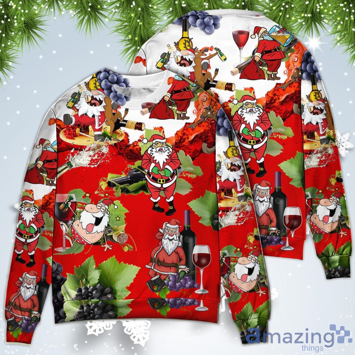 Santa Get Drunk At Party Christmas Sweatshirt Sweater Product Photo 1