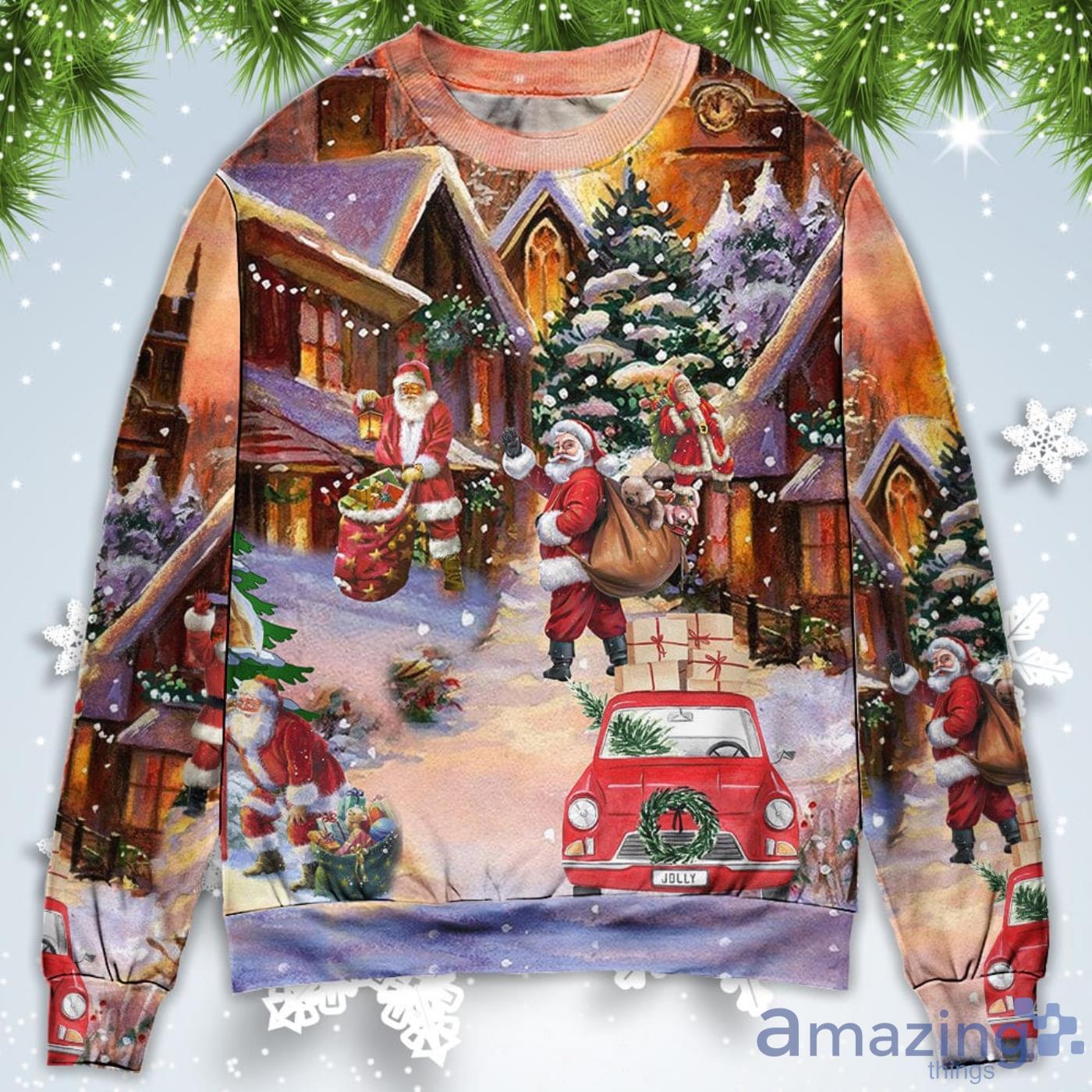 Santa Is Delivering Love Christmas Sweatshirt Sweater Product Photo 1