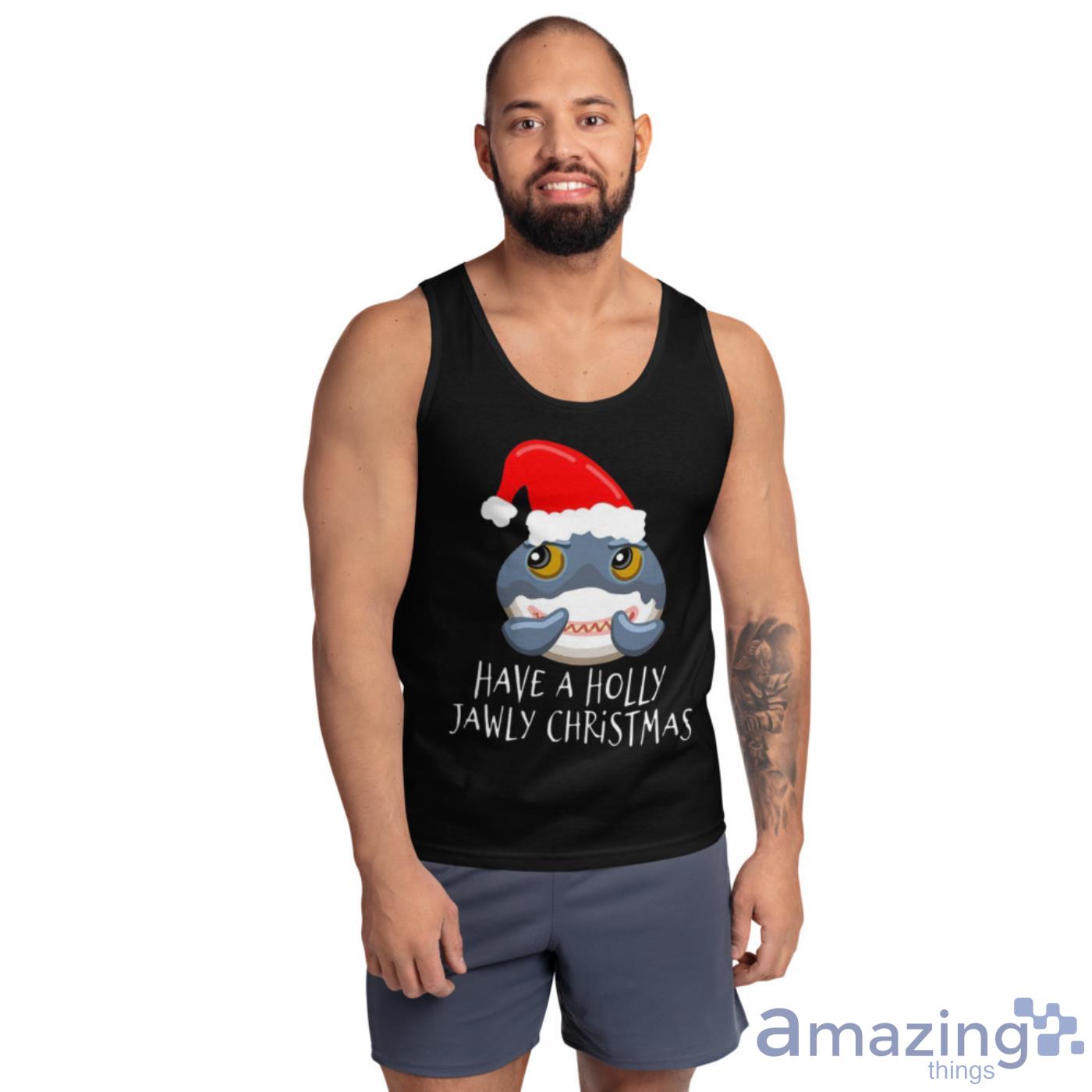 Santa Shark Have A Holly Jawly Christmas Shirt image Santa Shark Have A Holly Jawly Christmas Shirt - Ultra Cotton Tank Top