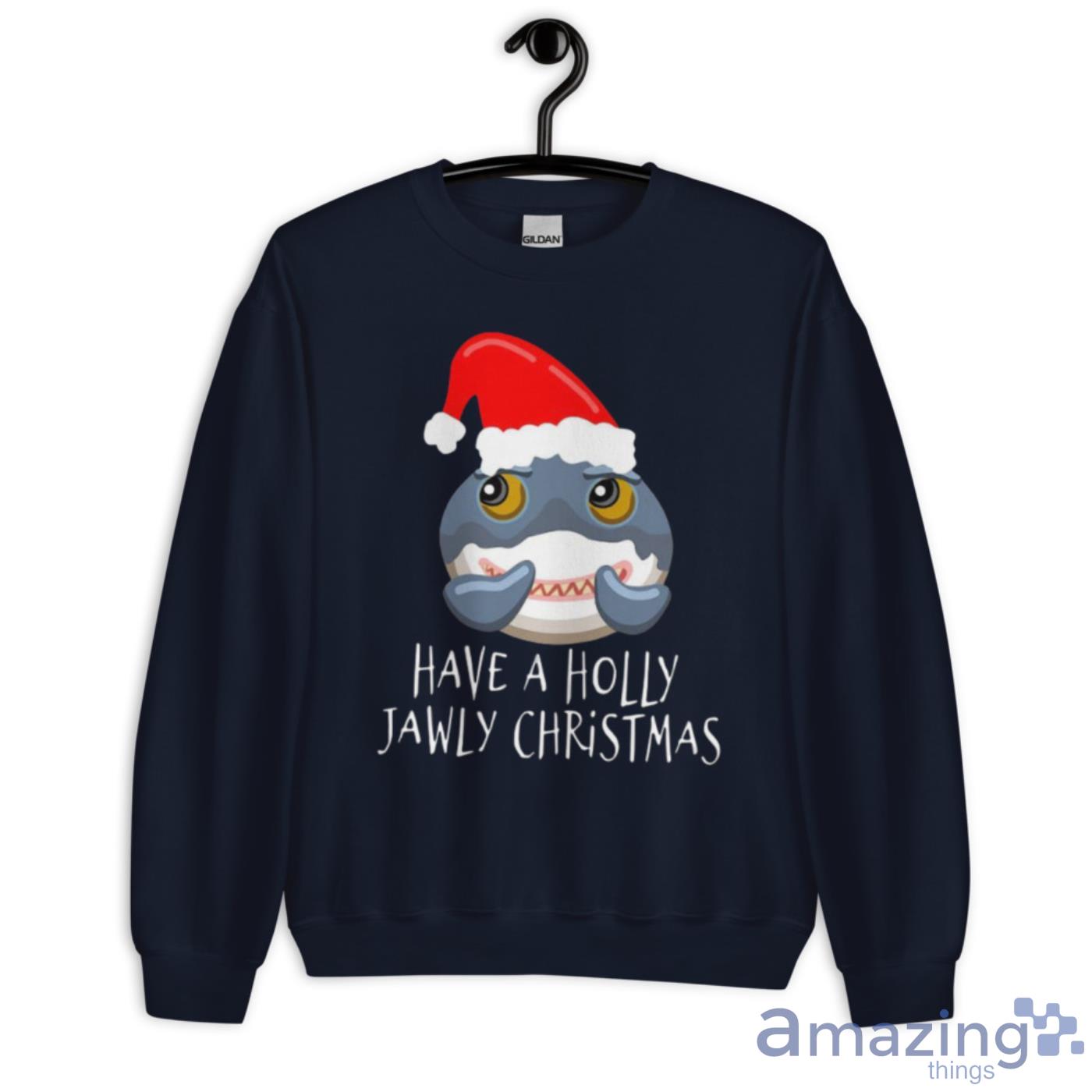 Santa Shark Have A Holly Jawly Christmas Shirt image Santa Shark Have A Holly Jawly Christmas Shirt - Unisex Crewneck Sweatshirt-1