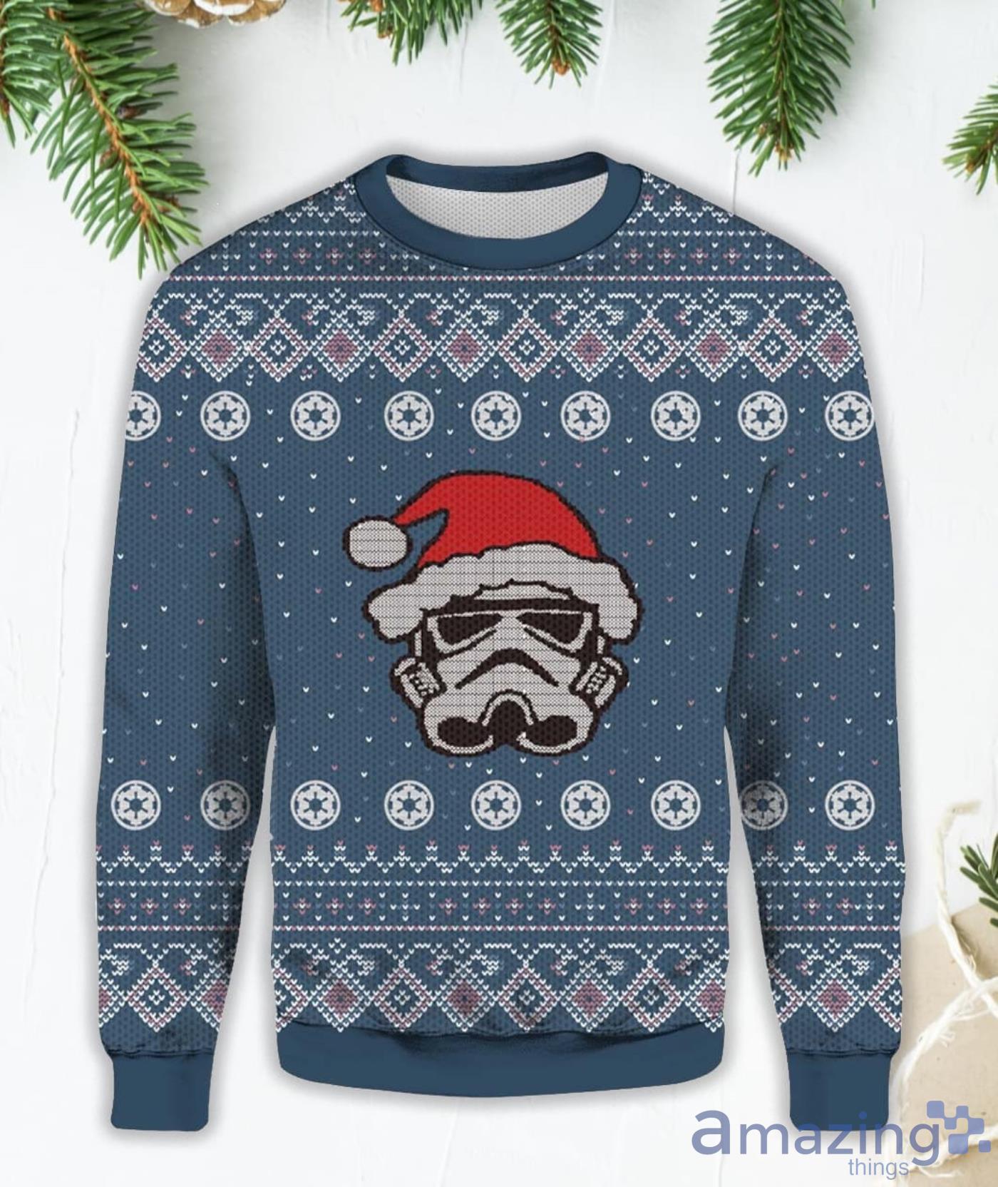 Santa Star Wars Characters Christmas Ugly Sweater Product Photo 1