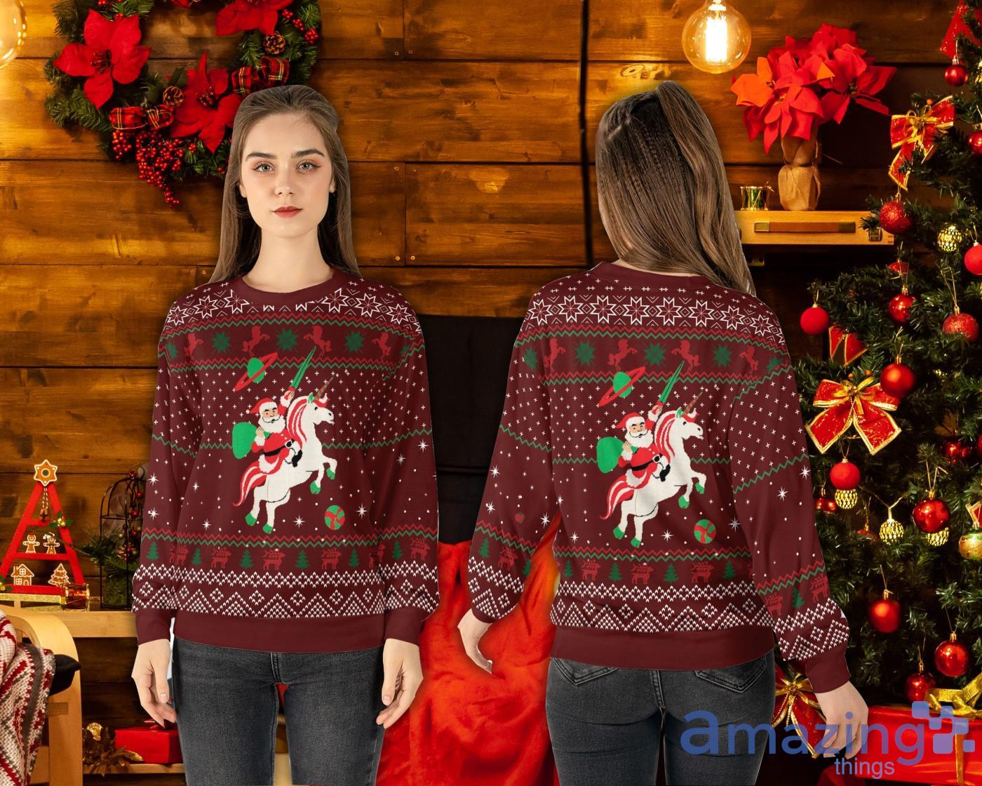 3D Unicorn Ugly Christmas Sweater