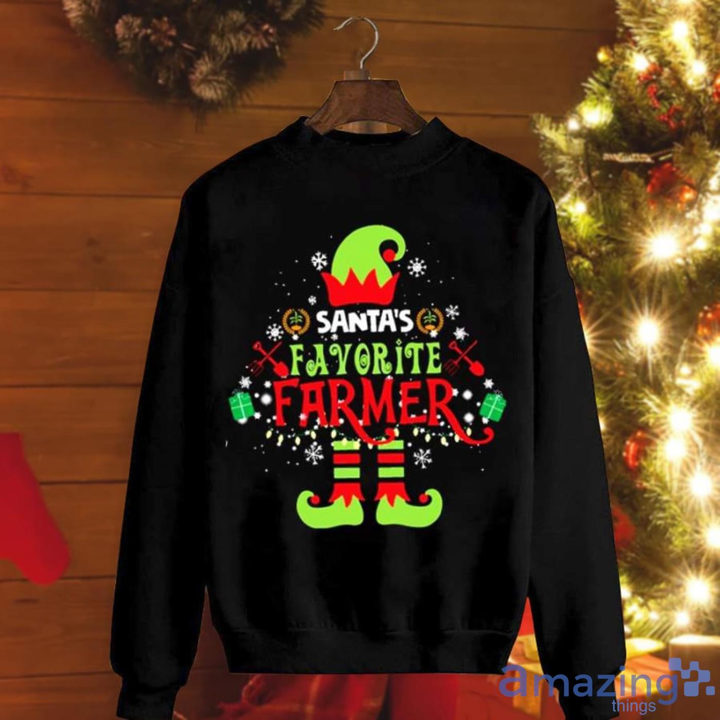 Santa's Favorite Farmer Christmas Tree Happy Christmas Christmas Sweatshirt Product Photo 1