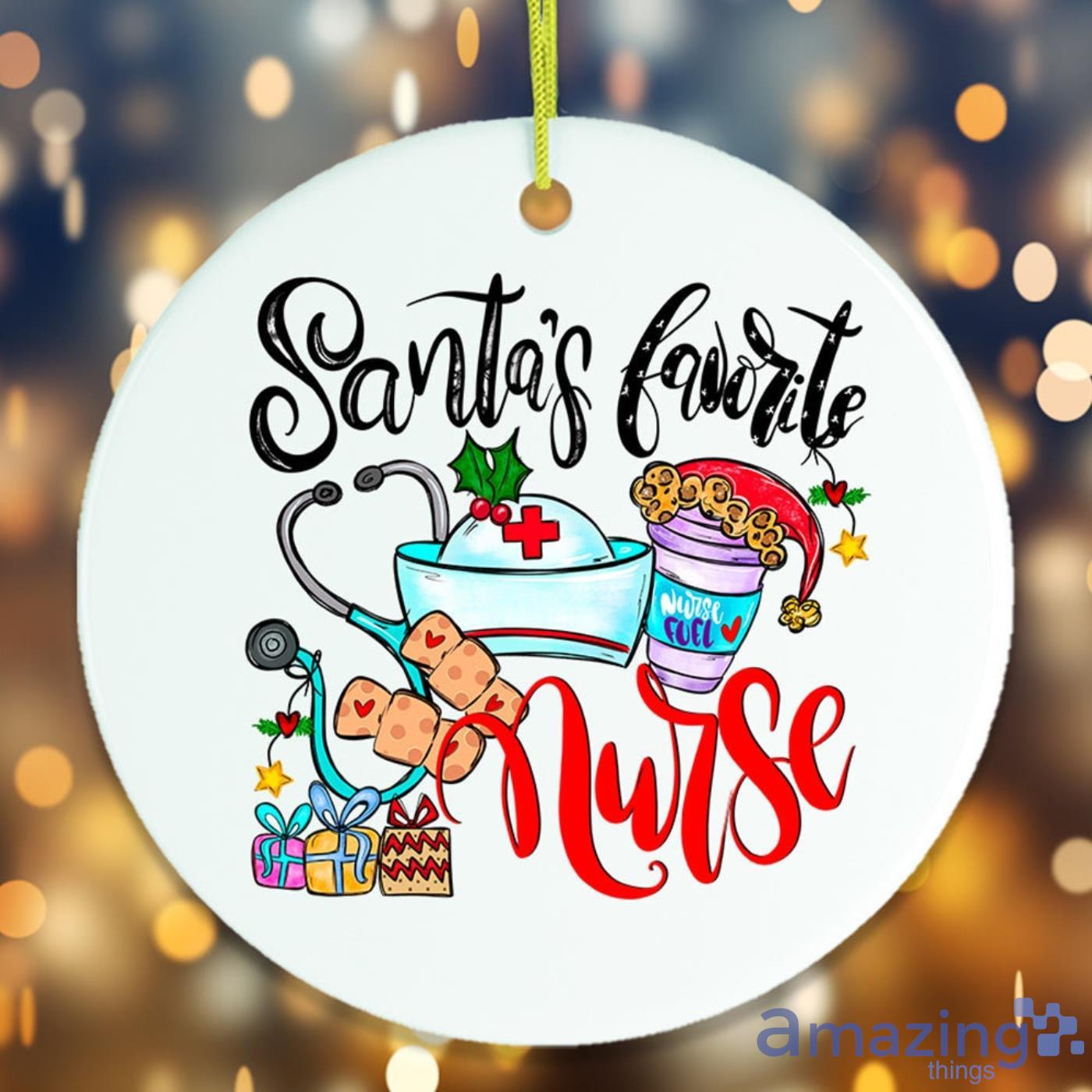 Santa's Favorite Nurse Christmas Gift Ornament Product Photo 1