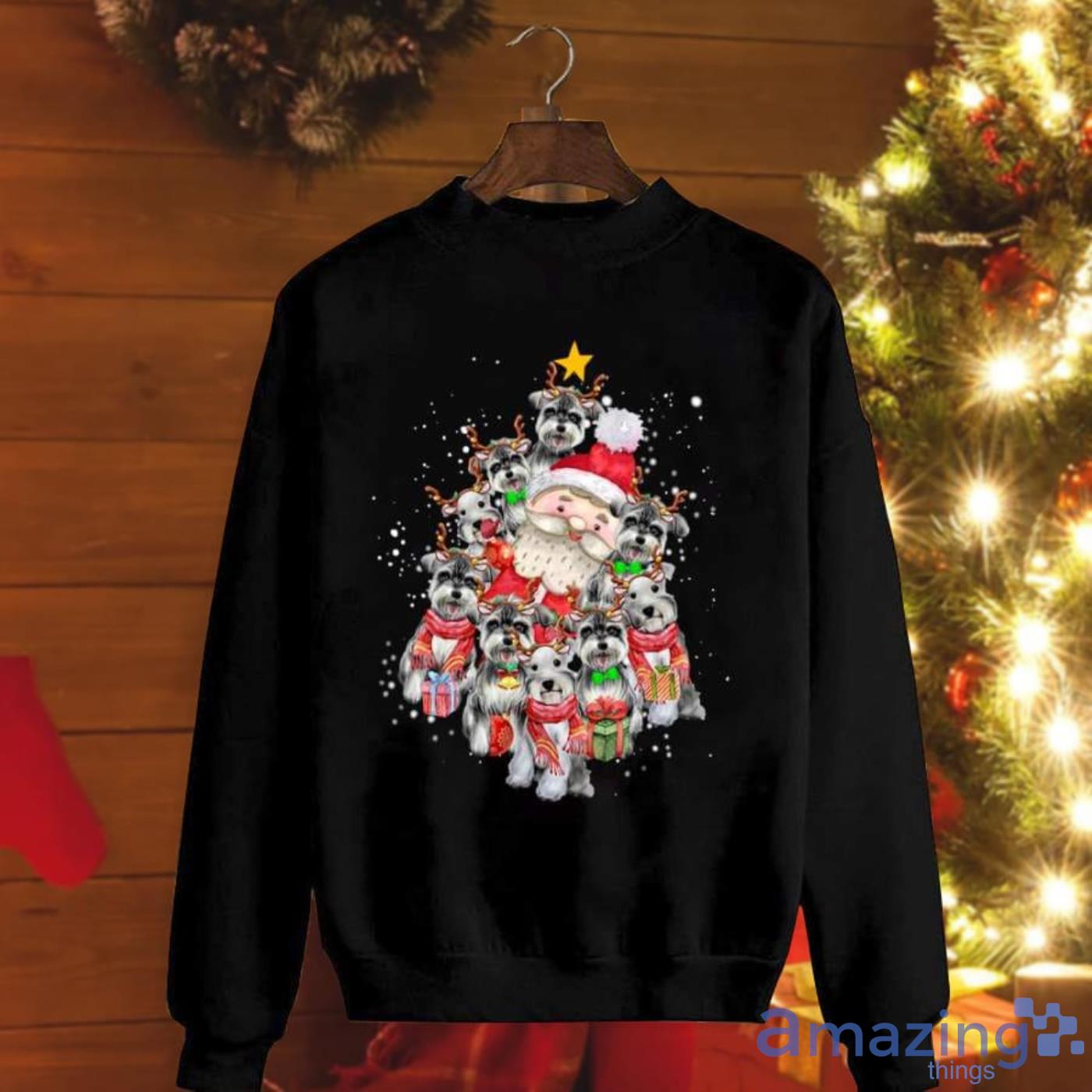 Schnauzer Santa And Lovely Reindeer Great Cute Shirt For Dog Lover Xmas Gift Sweatshirt Product Photo 1