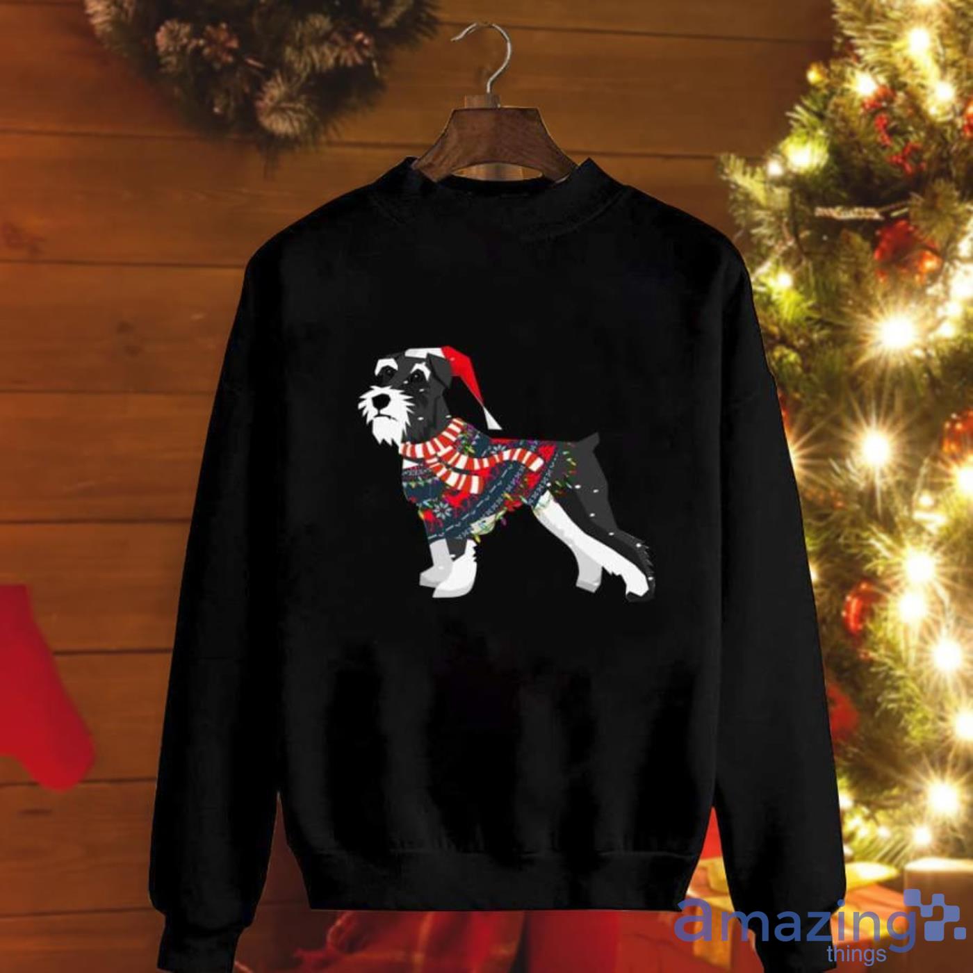 Schnauzers Santa Hat Xmas Lights Cute Dog Lovers Christmas Sweatshirt Product Photo 1