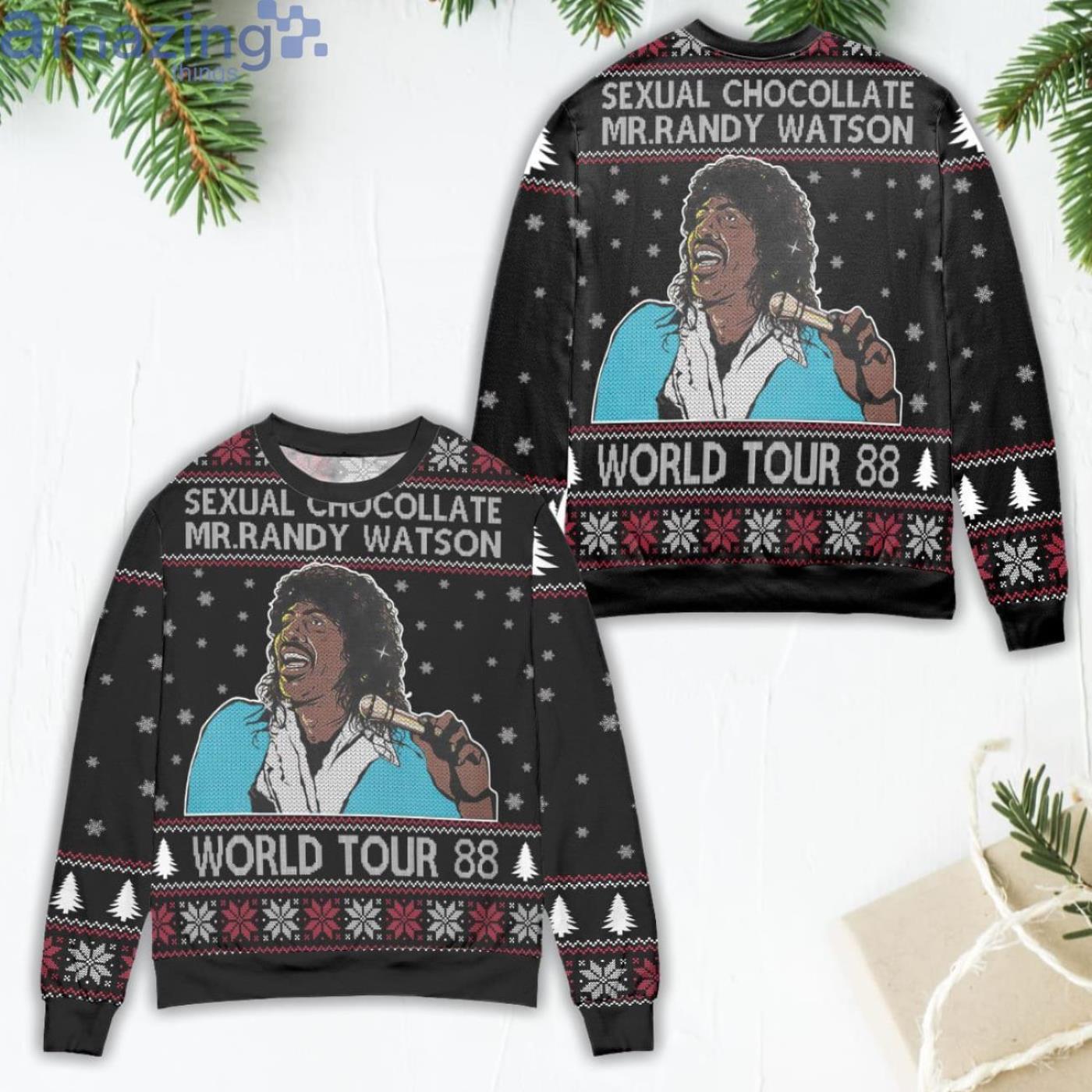 Sexual Chocolate Mr.Randy Watson World Tour 88 Ugly Christmas Sweater Product Photo 1 Sexual Chocolate Mr.Randy Watson World Tour 88 Ugly Christmas Sweater Product Photo 1