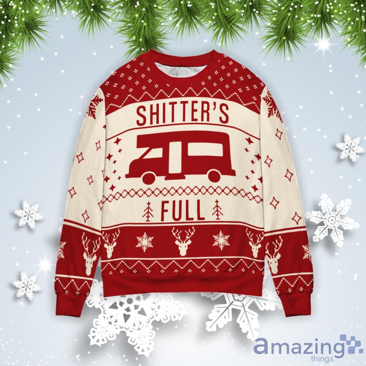 Shitter’s Full Christmas Gift Ugly Christmas Sweater Product Photo 1