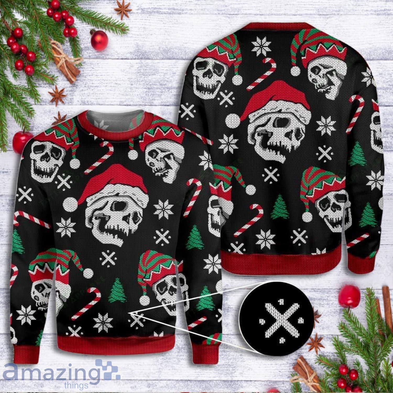 Seattle Seahawks Christmas Skull Halloween Ugly Christmas Sweater