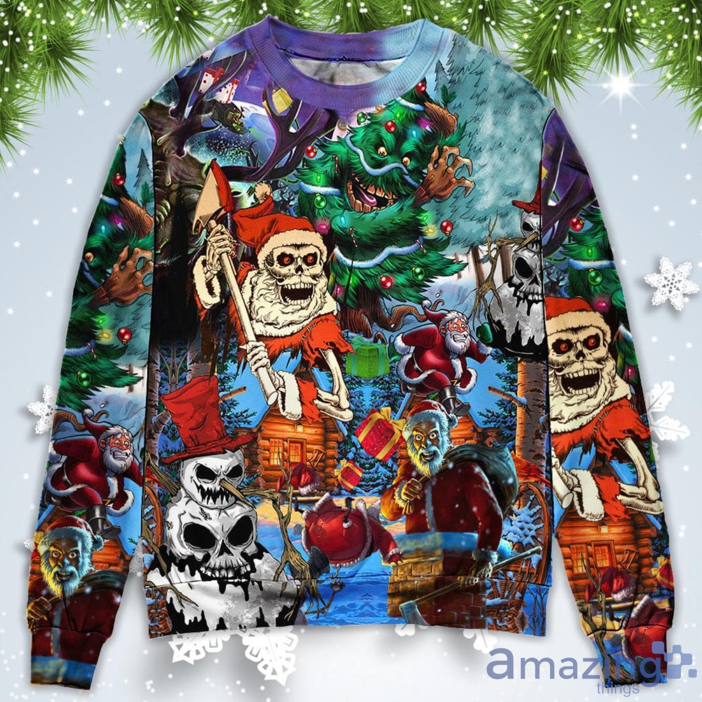 Skull And Scary Christmas Sweatshirt Sweater Product Photo 1