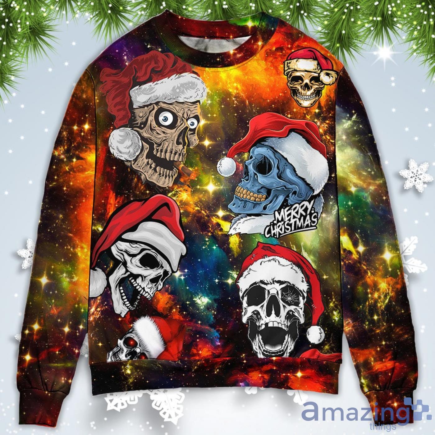 Skull Love Funny Christmas Sweatshirt Sweater Product Photo 1