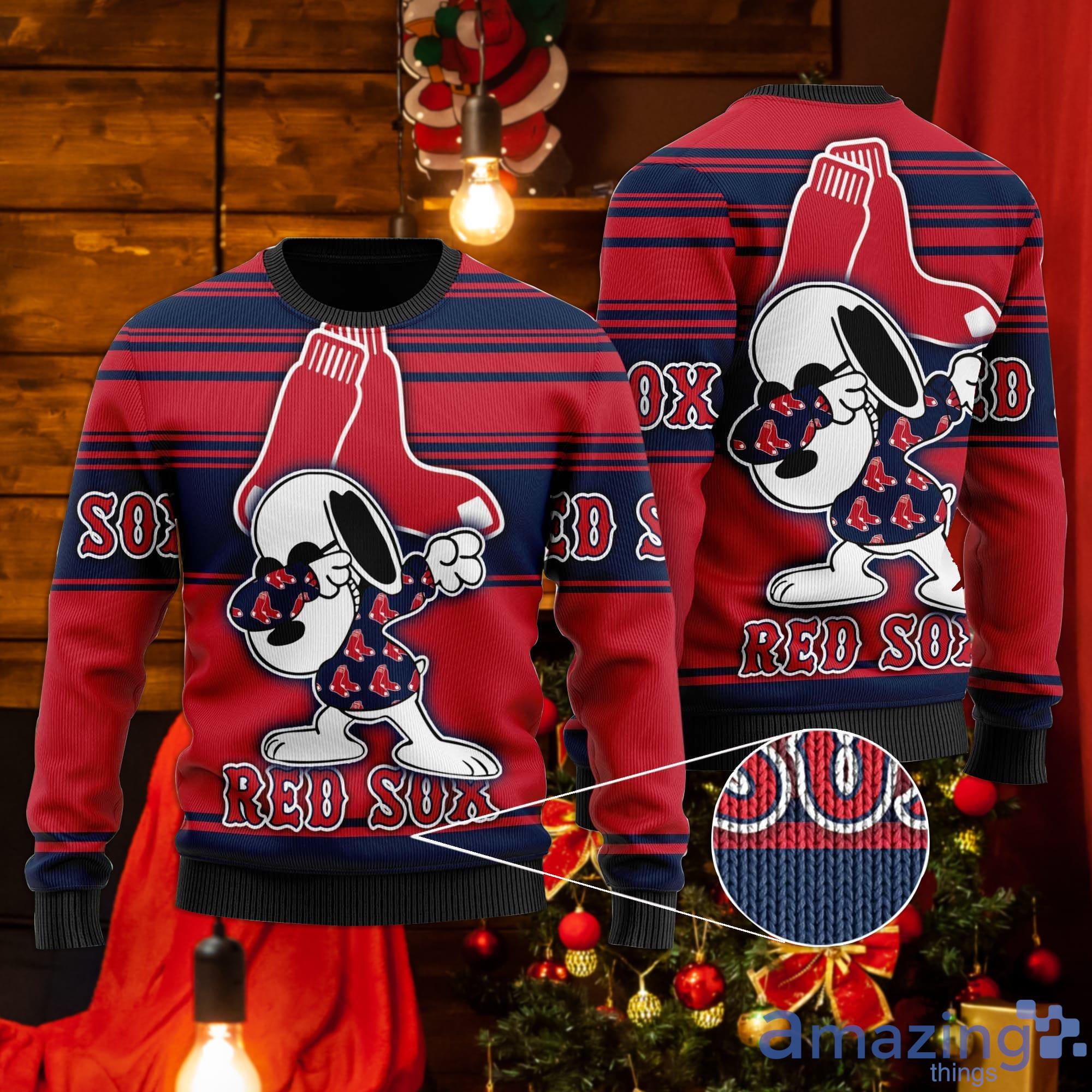 Snoopy Love Boston Red Sox Ugly Christmas Sweater Product Photo 1