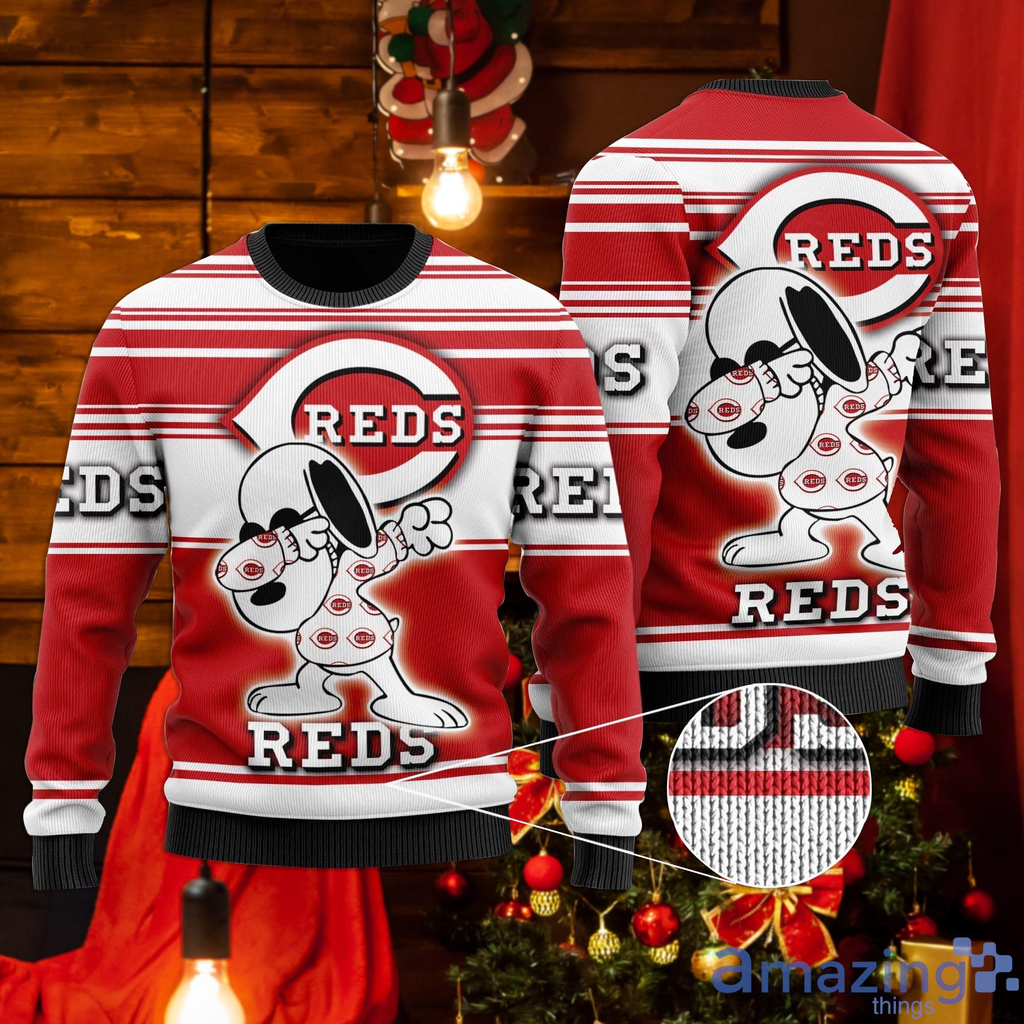 Snoopy Love Cincinnati Reds Ugly Christmas Sweater Product Photo 1