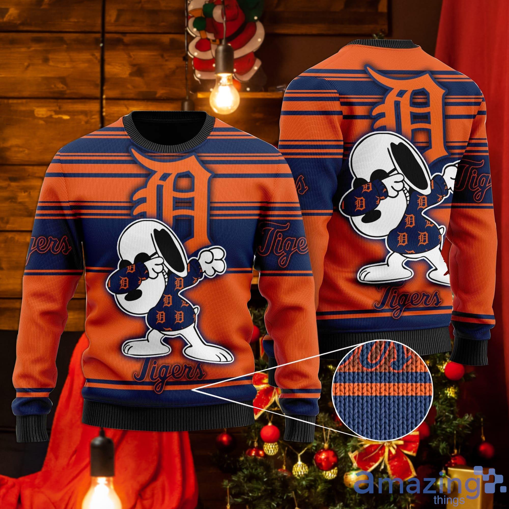 Snoopy Love Detroit Tigers Ugly Christmas Sweater Product Photo 1