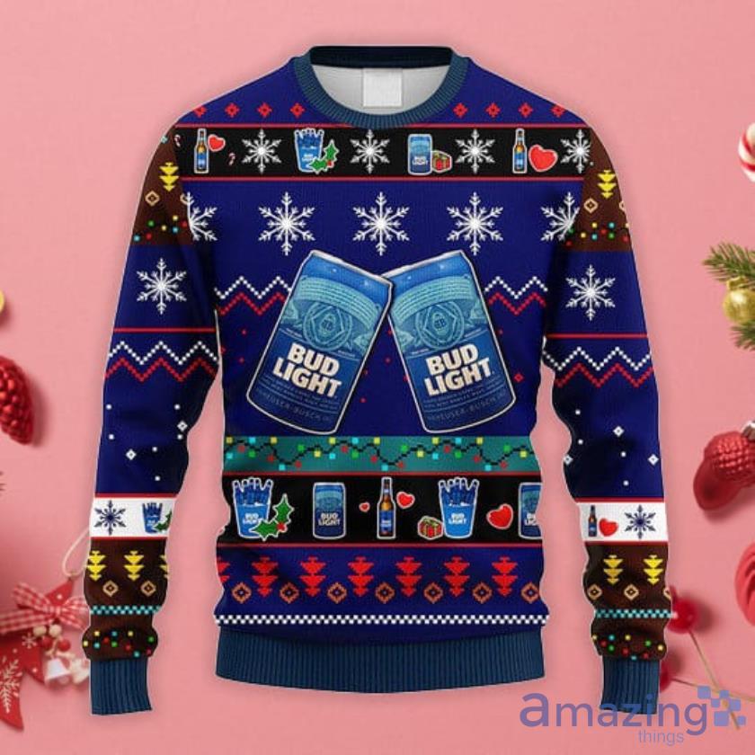 Snowflakes Bud Light Christmas Gift Ugly Sweater Product Photo 1