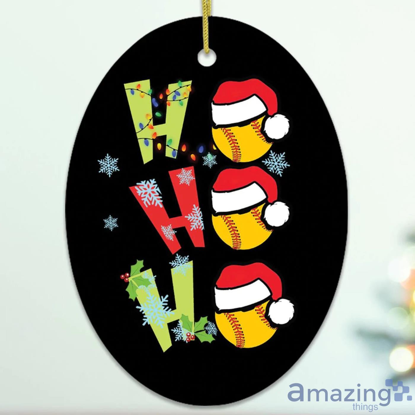Softball Christmas Ceramic Ornament Product Photo 1