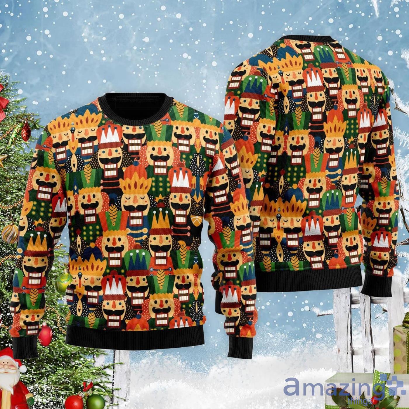 Son Of A Nutcracker Pattern All Over Print Ugly Christmas Sweater Product Photo 1