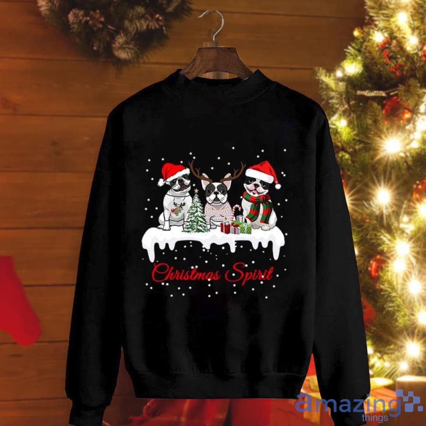 Spirit Cute Pug Dog Santa Hat Snow Gift Christmas Sweatshirt Product Photo 1