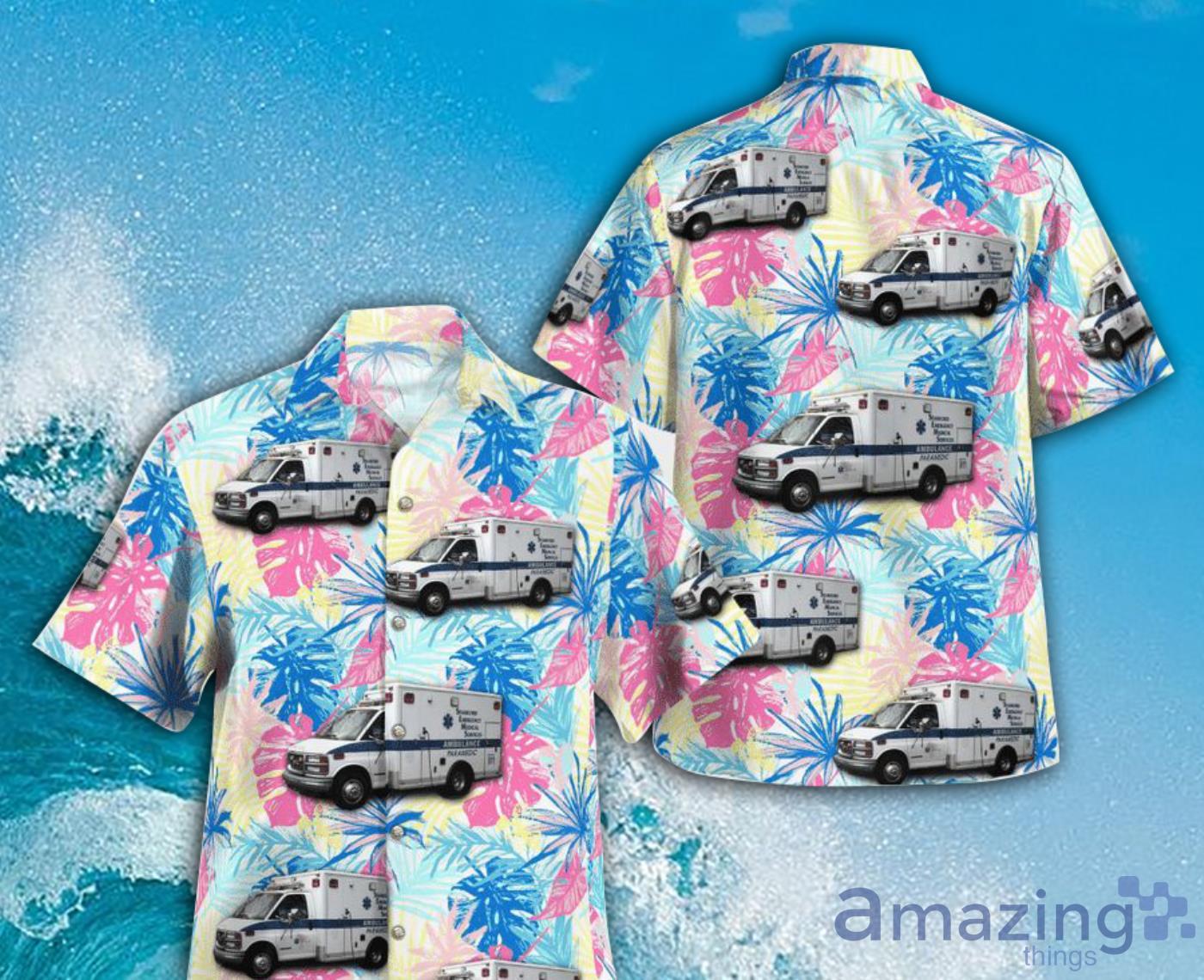Stamfor Connecticut Starmford EMS Tropiucal Leaves Short Sleeves Hawaii Shirt Product Photo 1